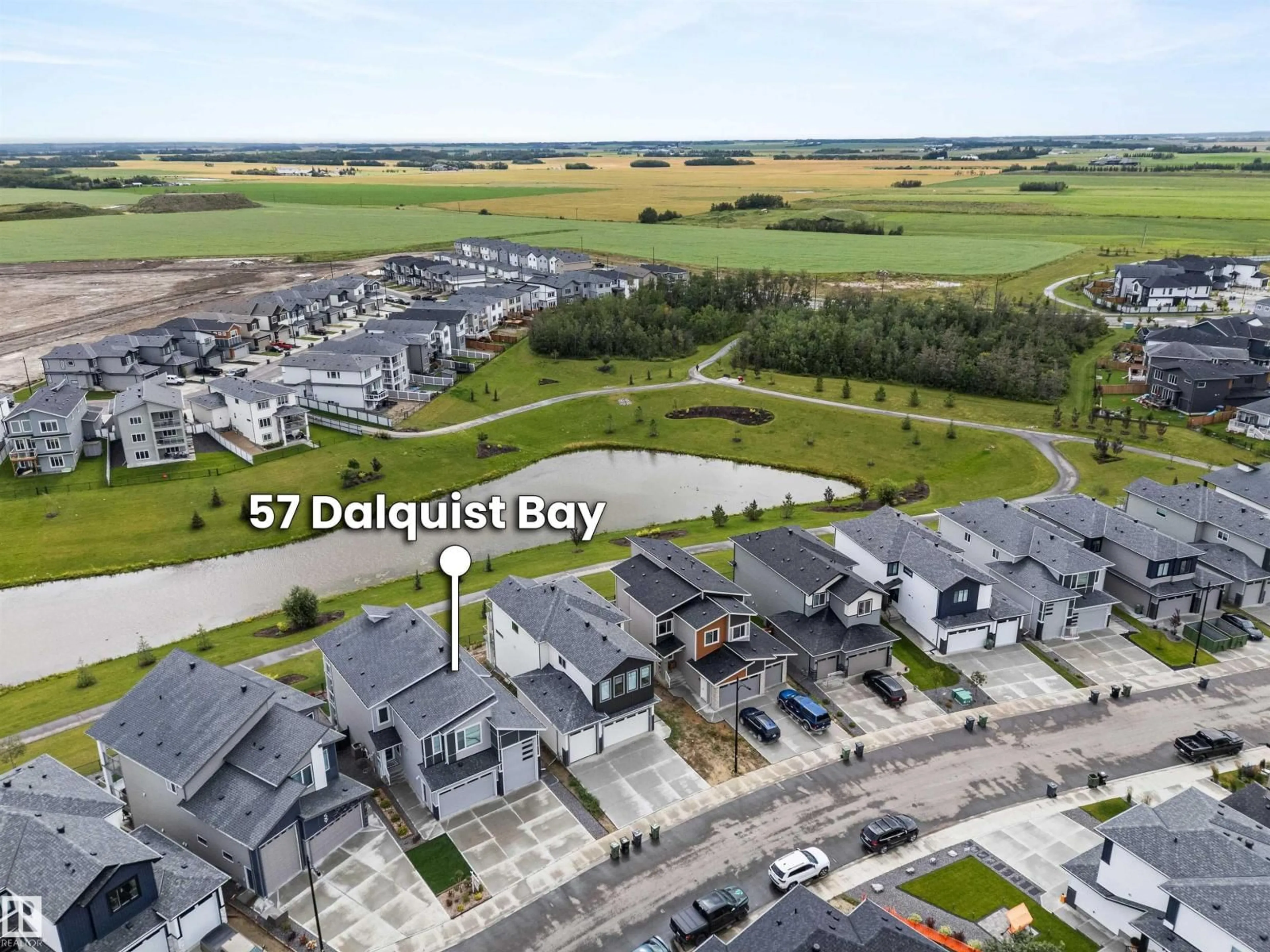 A pic from outside/outdoor area/front of a property/back of a property/a pic from drone, street for 57 DALQUIST BA, Leduc Alberta T9E0N5