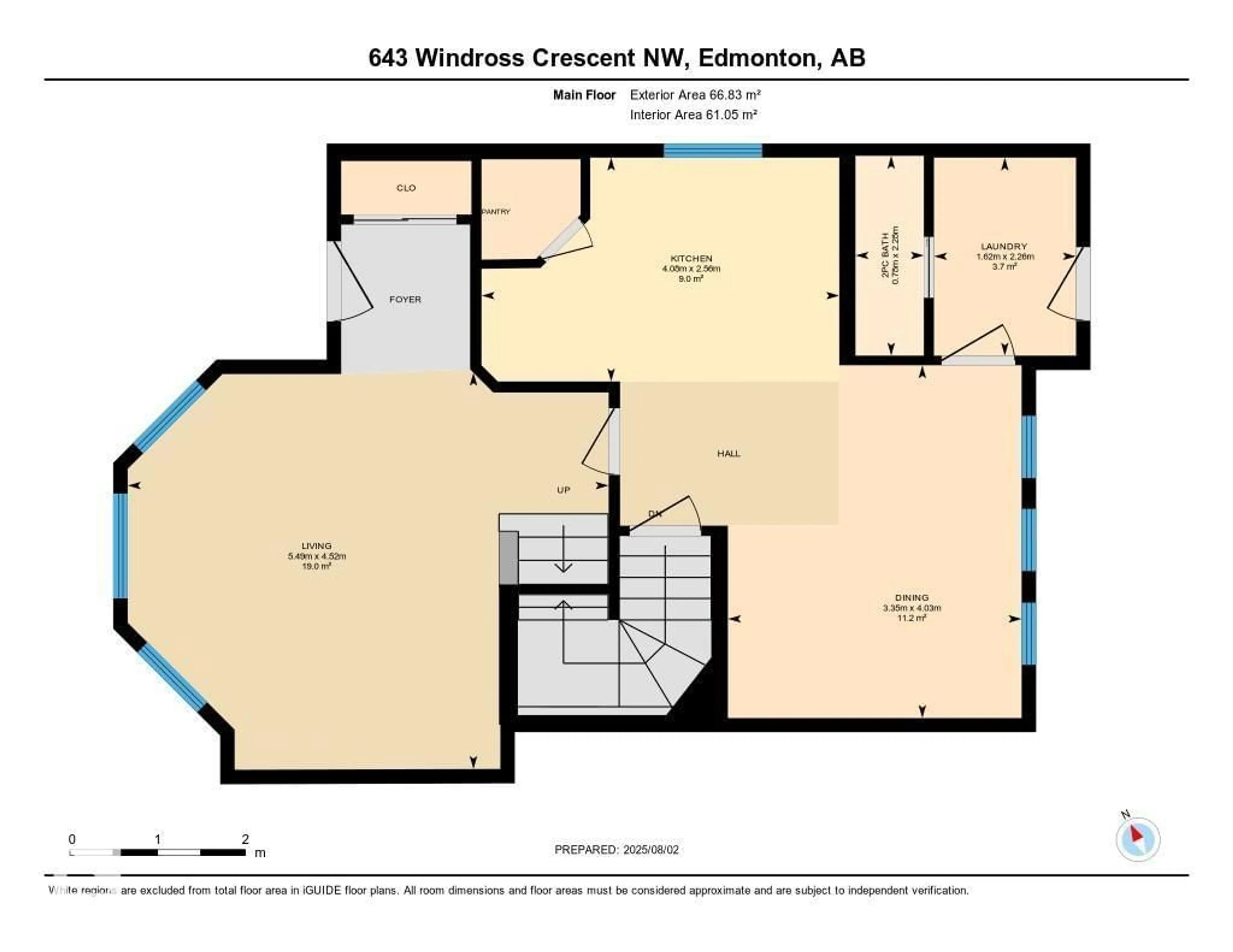 Floor plan for 643 WINDROSS CR, Edmonton Alberta T6T1Y1