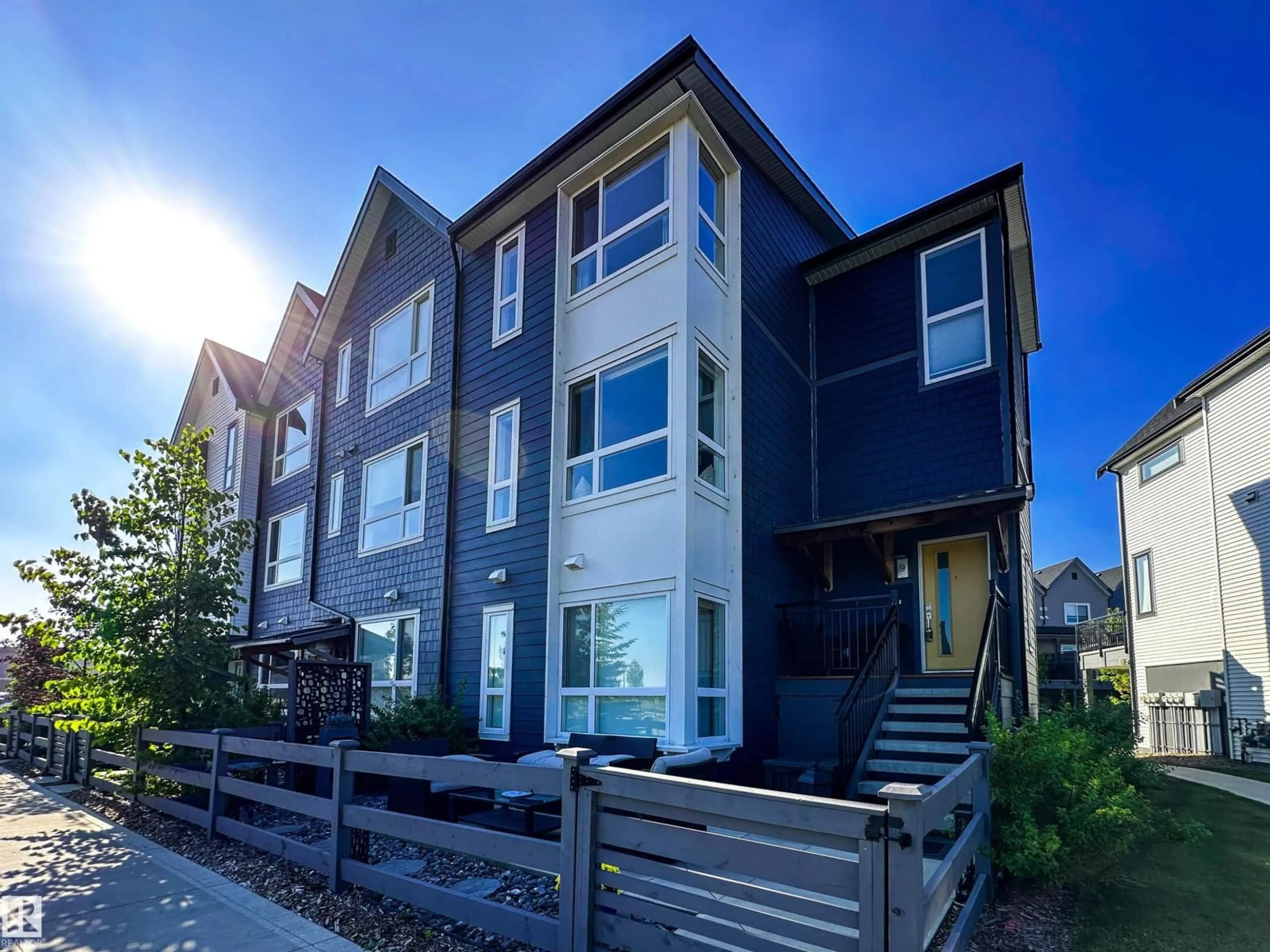Home with vinyl exterior material, street for #9 - 100 JENSEN LAKES BV, St. Albert Alberta T8N7T9