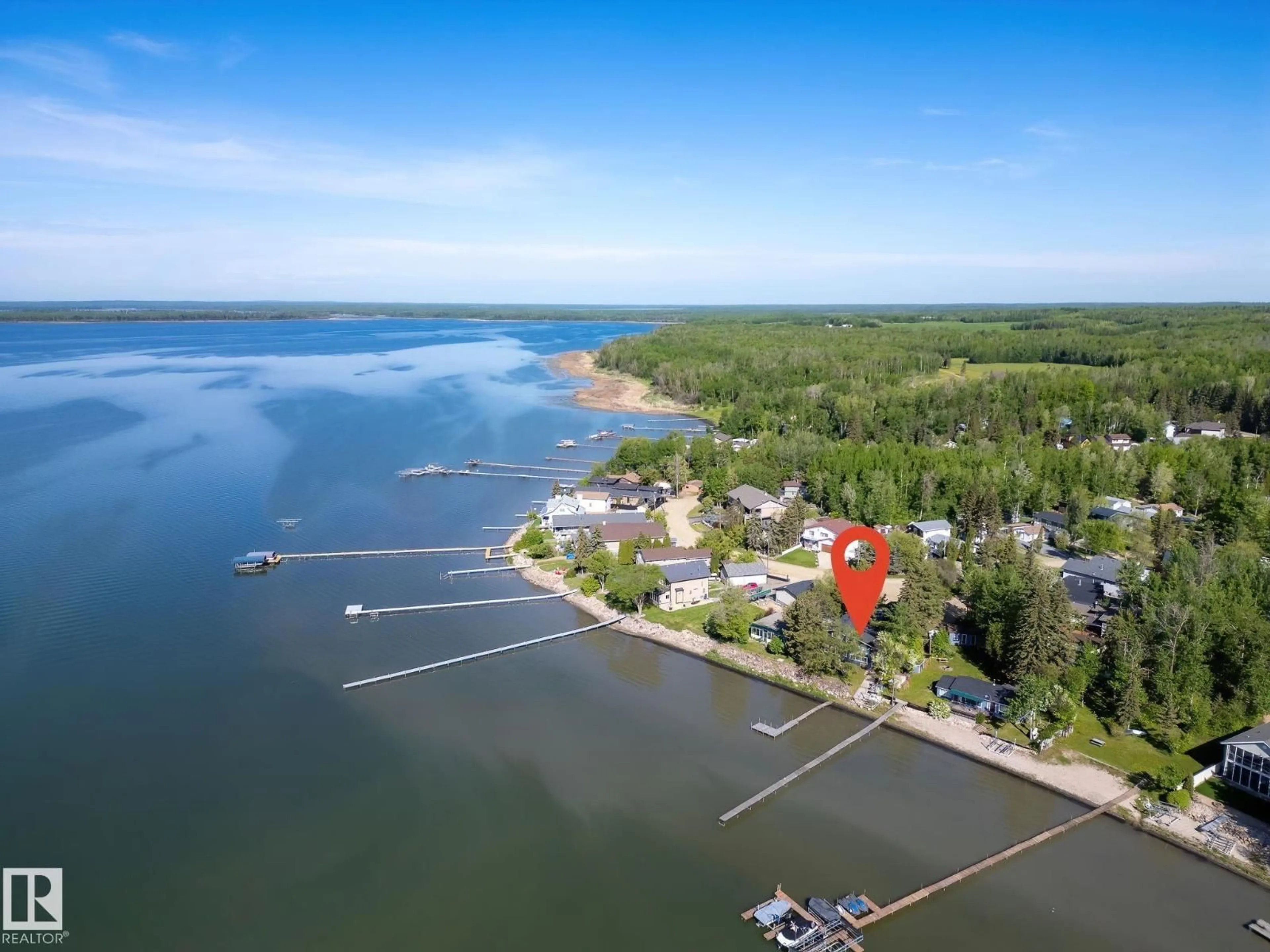 A pic from outside/outdoor area/front of a property/back of a property/a pic from drone, water/lake/river/ocean view for 809 8 STREET, Rural Lac Ste. Anne County Alberta T0E1A0