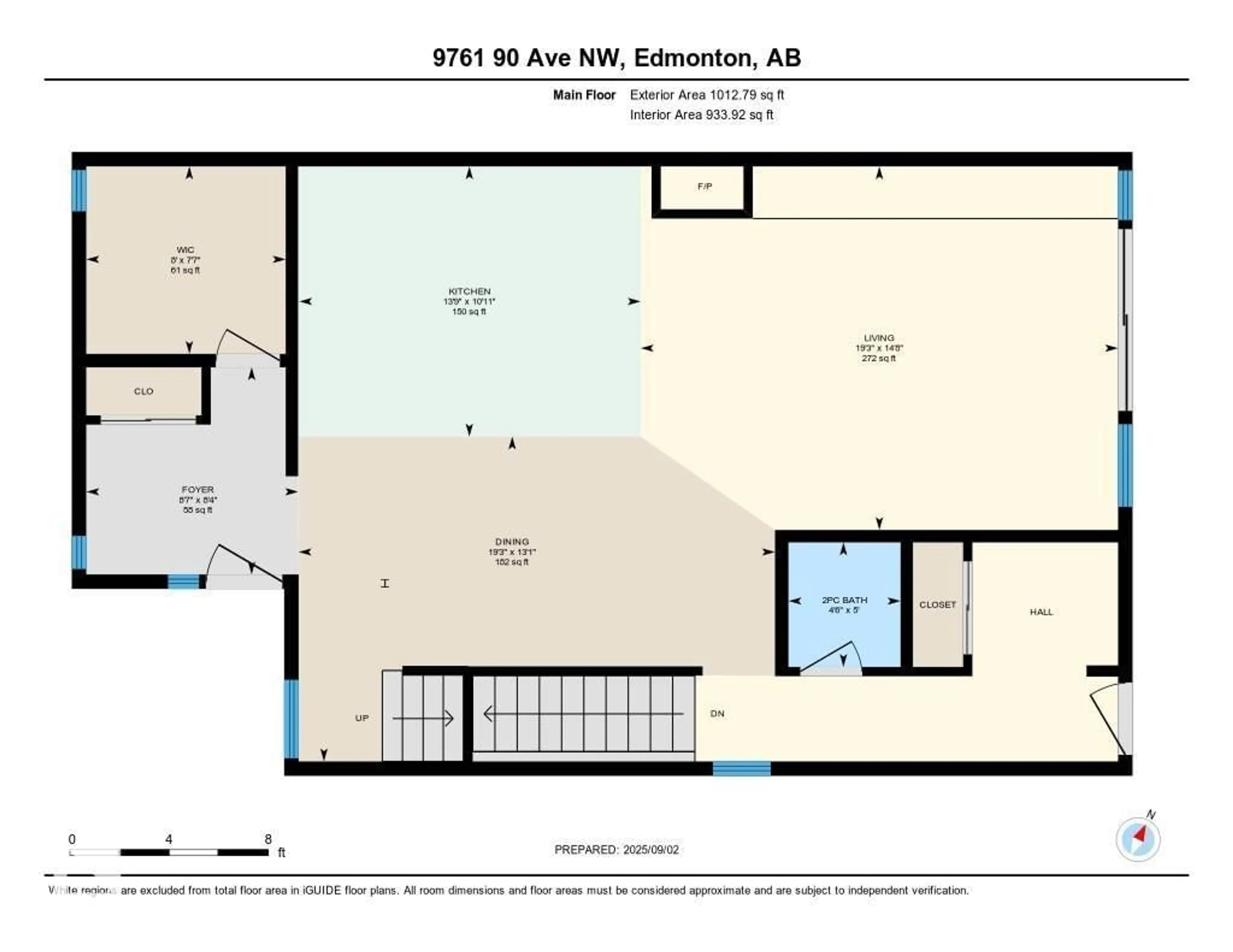 Floor plan for 9761 90 AV, Edmonton Alberta T6E2S8