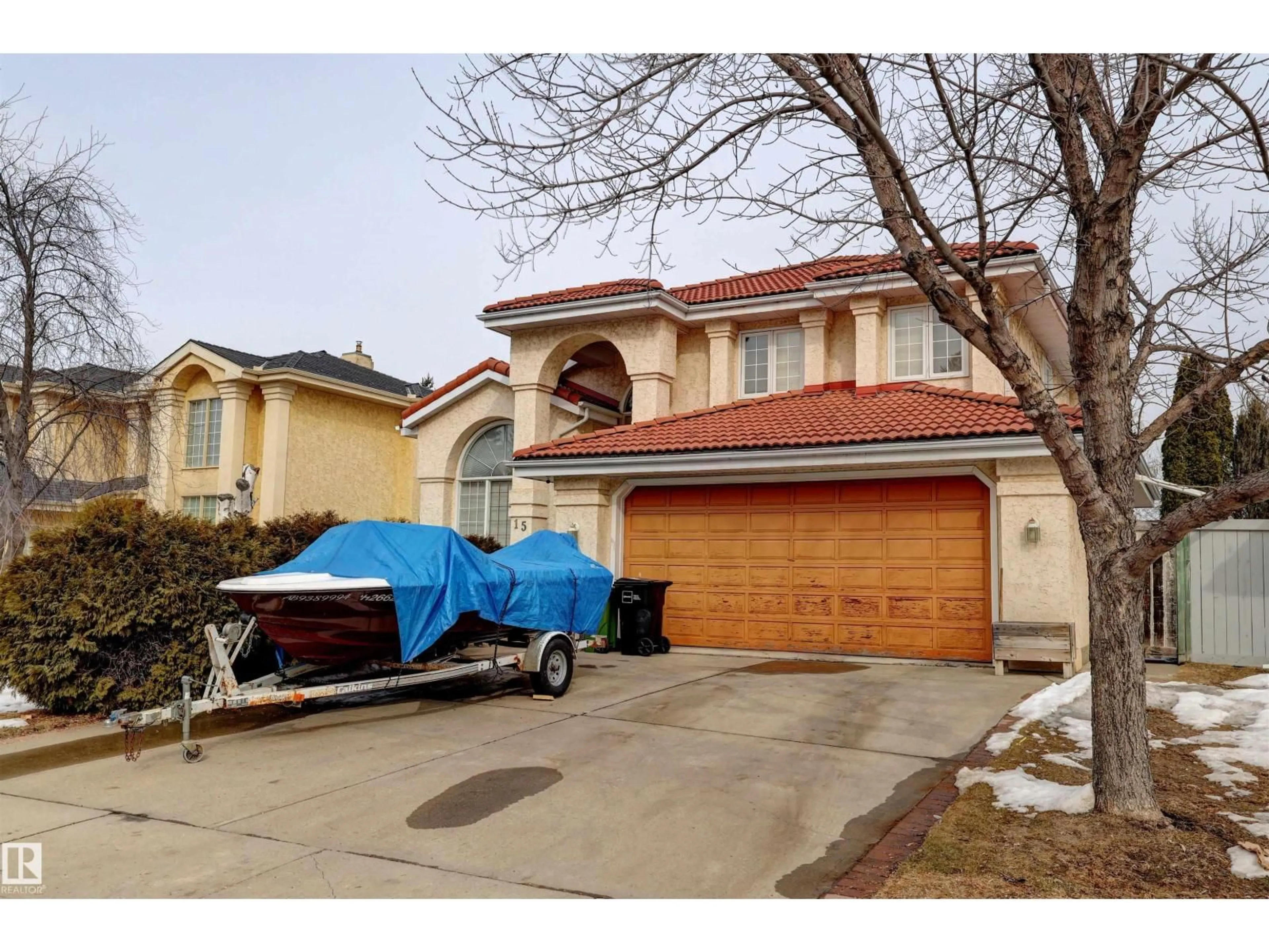 Home with vinyl exterior material, street for 15 CORMACK CR, Edmonton Alberta T6R2E7