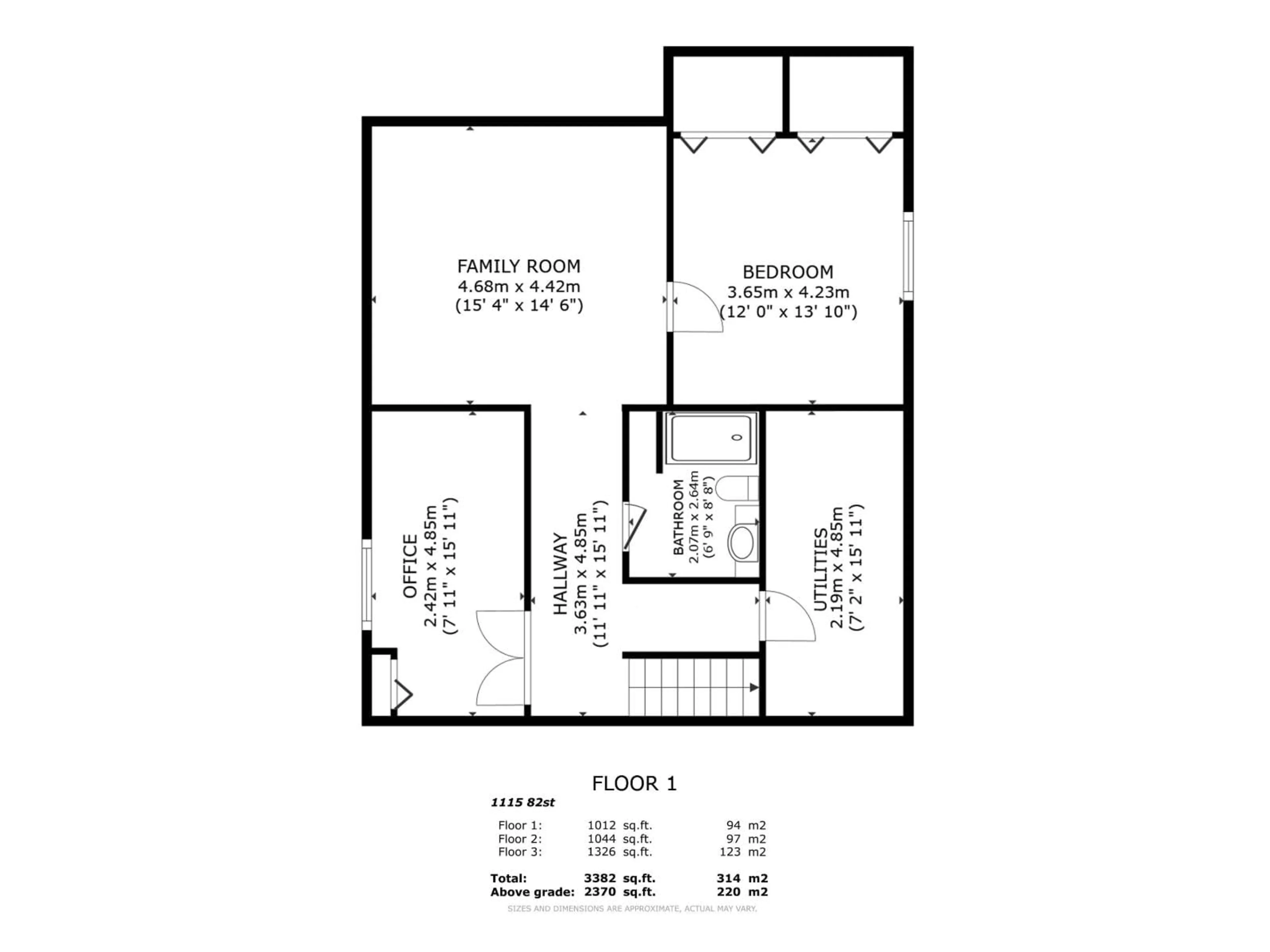 Floor plan for SW - 1115 82 ST, Edmonton Alberta T6X1E5