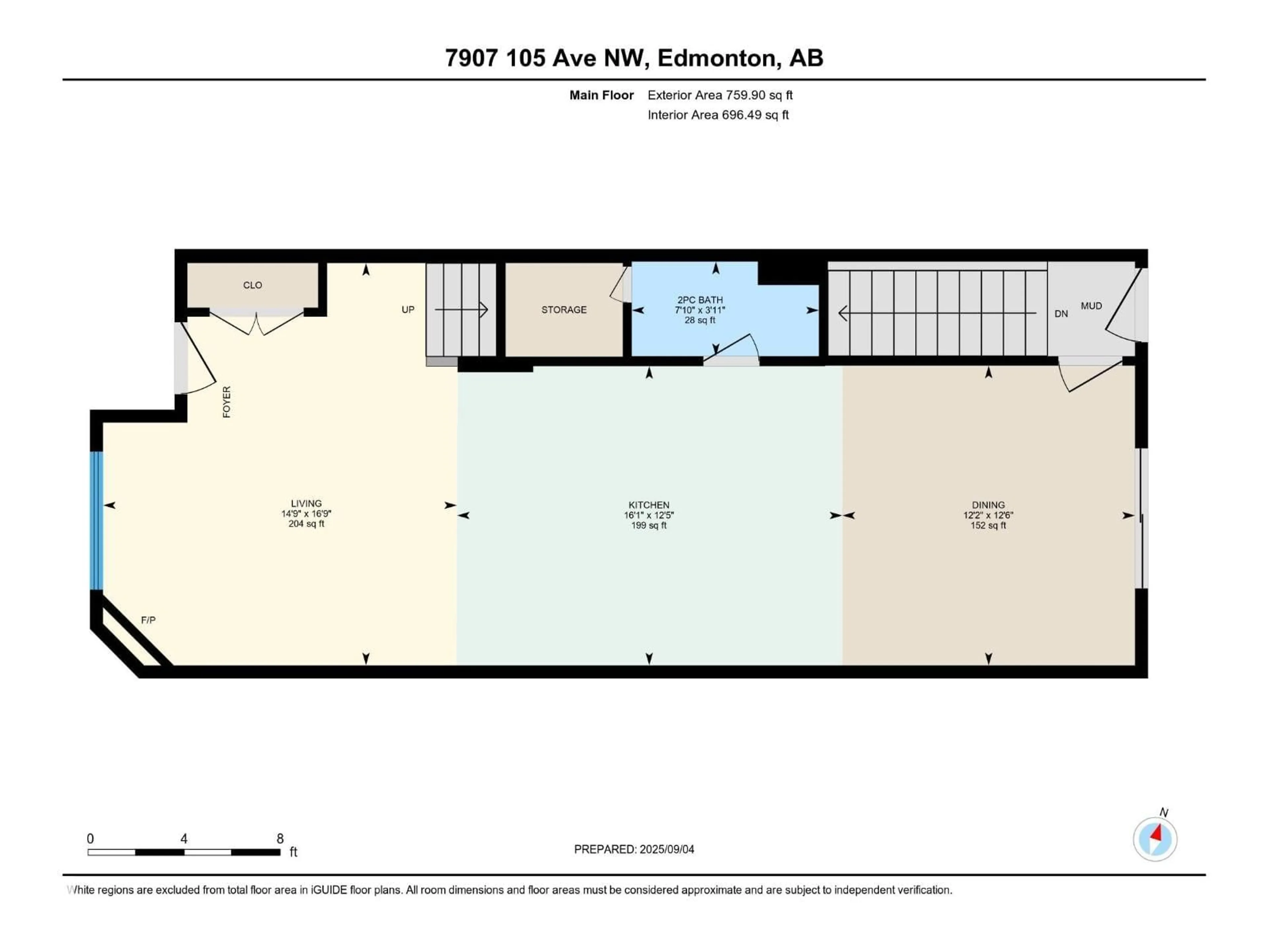 Floor plan for 7907 105 AV NW, Edmonton Alberta T6A3G9