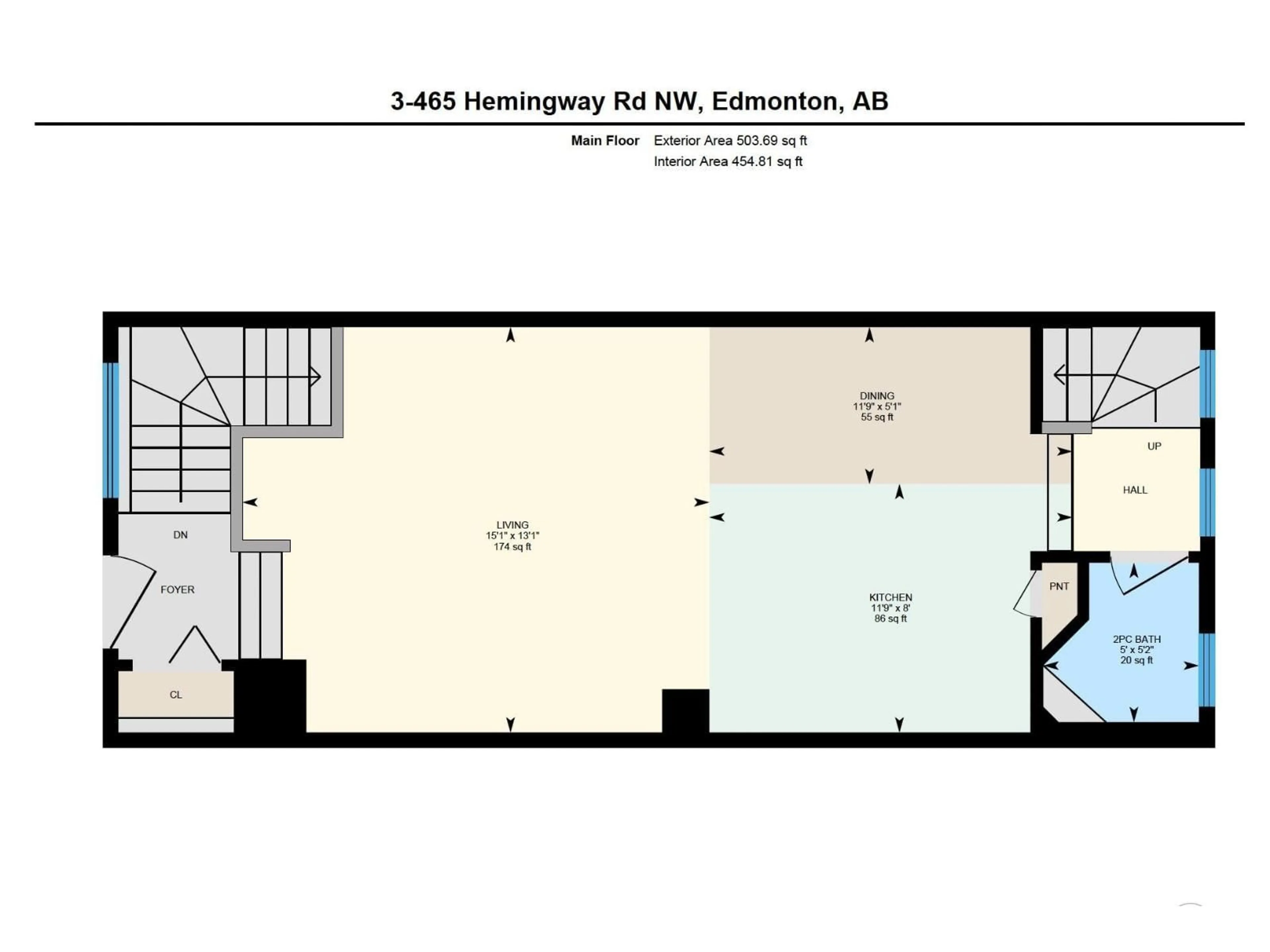 Floor plan for #3 - 465 HEMINGWAY RD, Edmonton Alberta T6M0J7