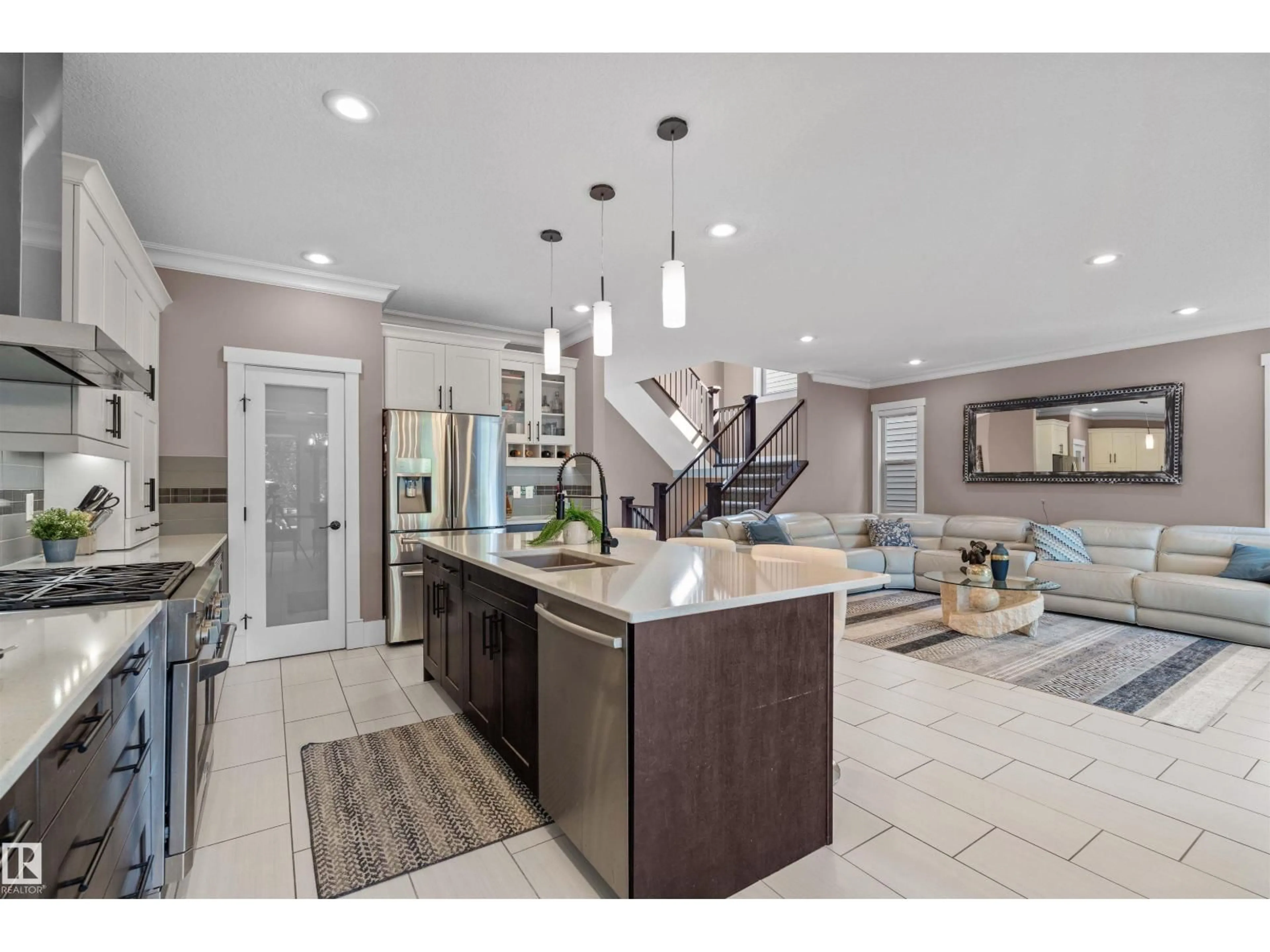 Open concept kitchen, ceramic/tile floor for LI SW - 2003 AINSLIE LINK, Edmonton Alberta T6W2M1