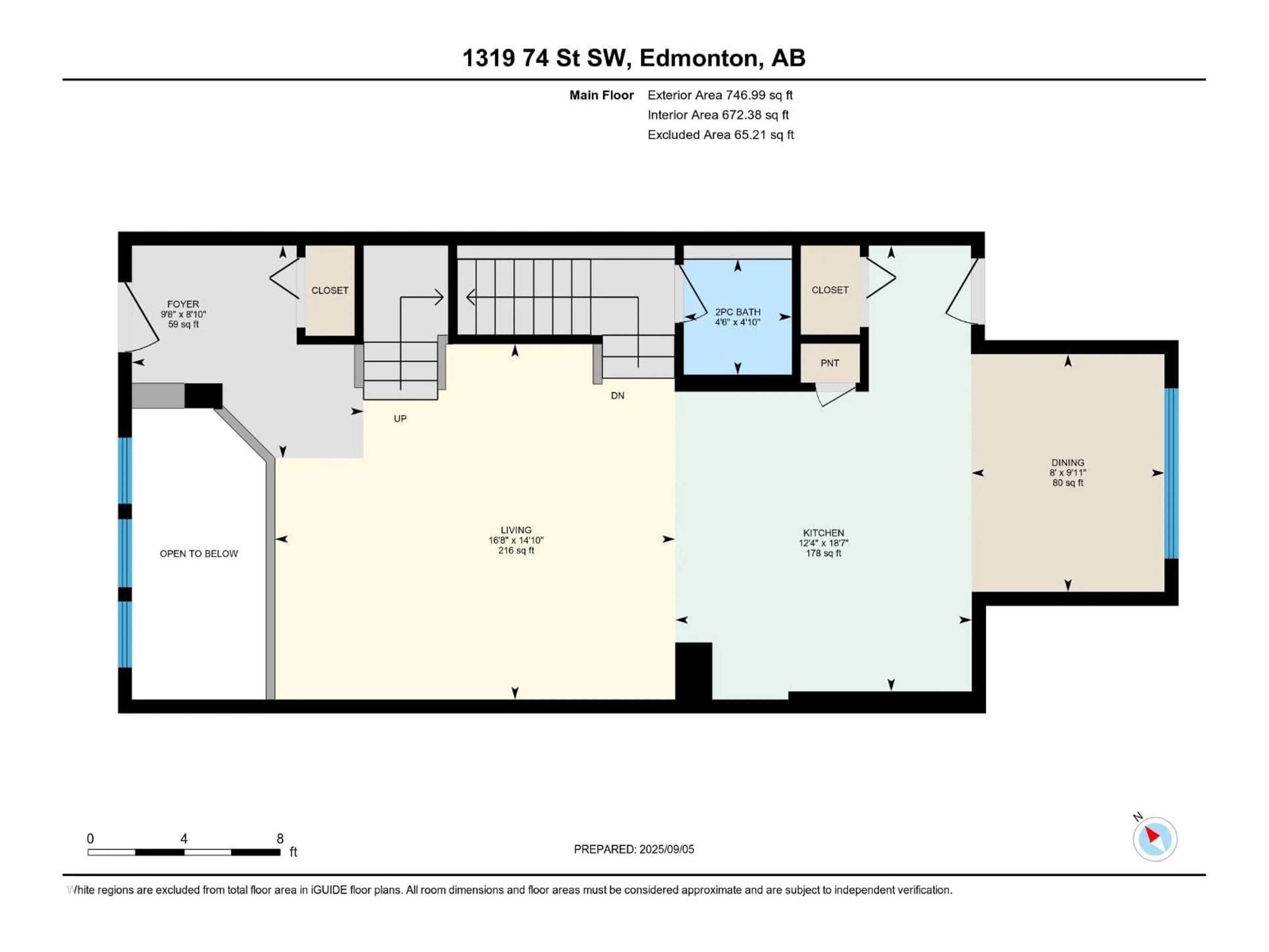 Floor plan for 1319 74 ST, Edmonton Alberta T6X0H1