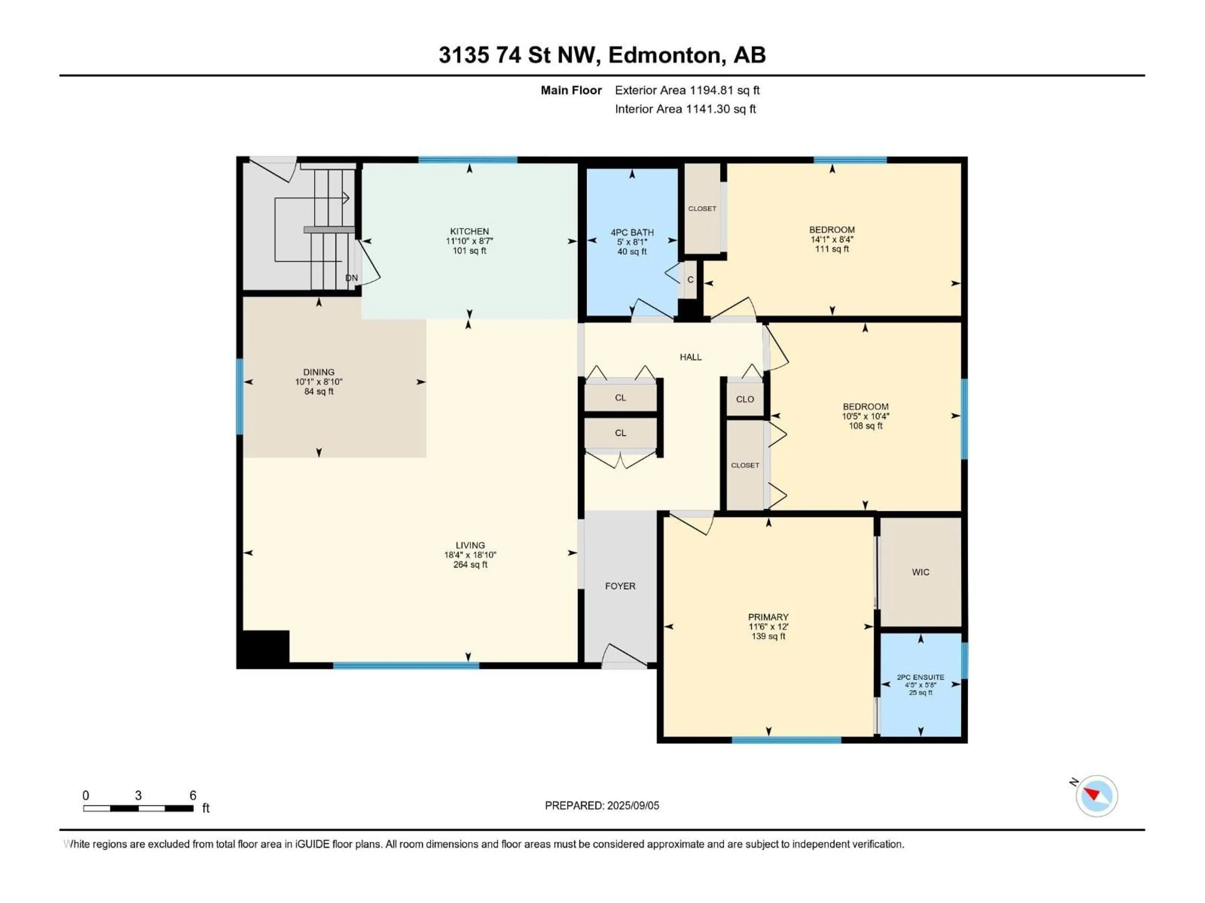 Floor plan for 3135 74 ST, Edmonton Alberta T6K1J7