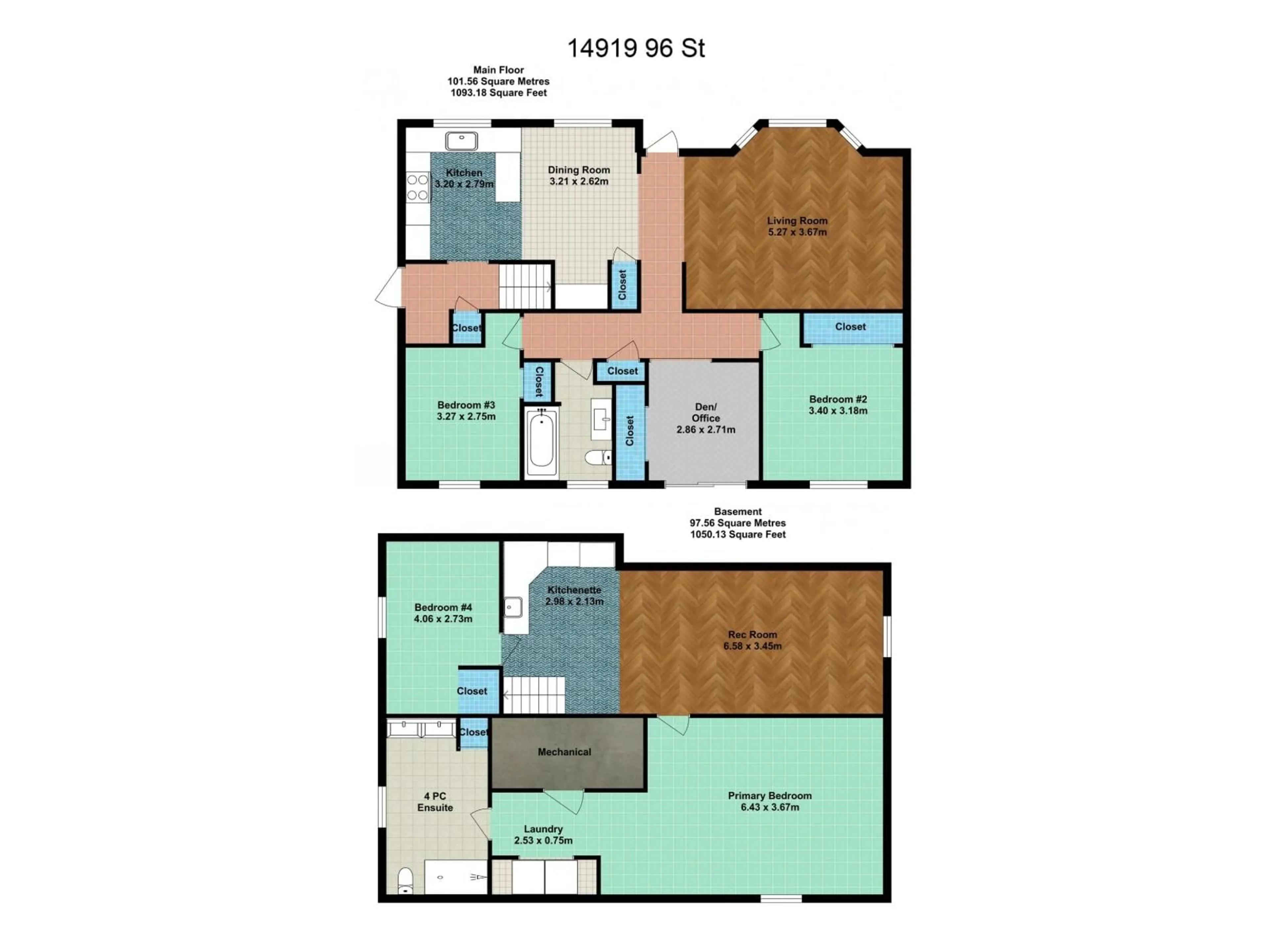 Floor plan for 14919 96 ST, Edmonton Alberta T5E4B9