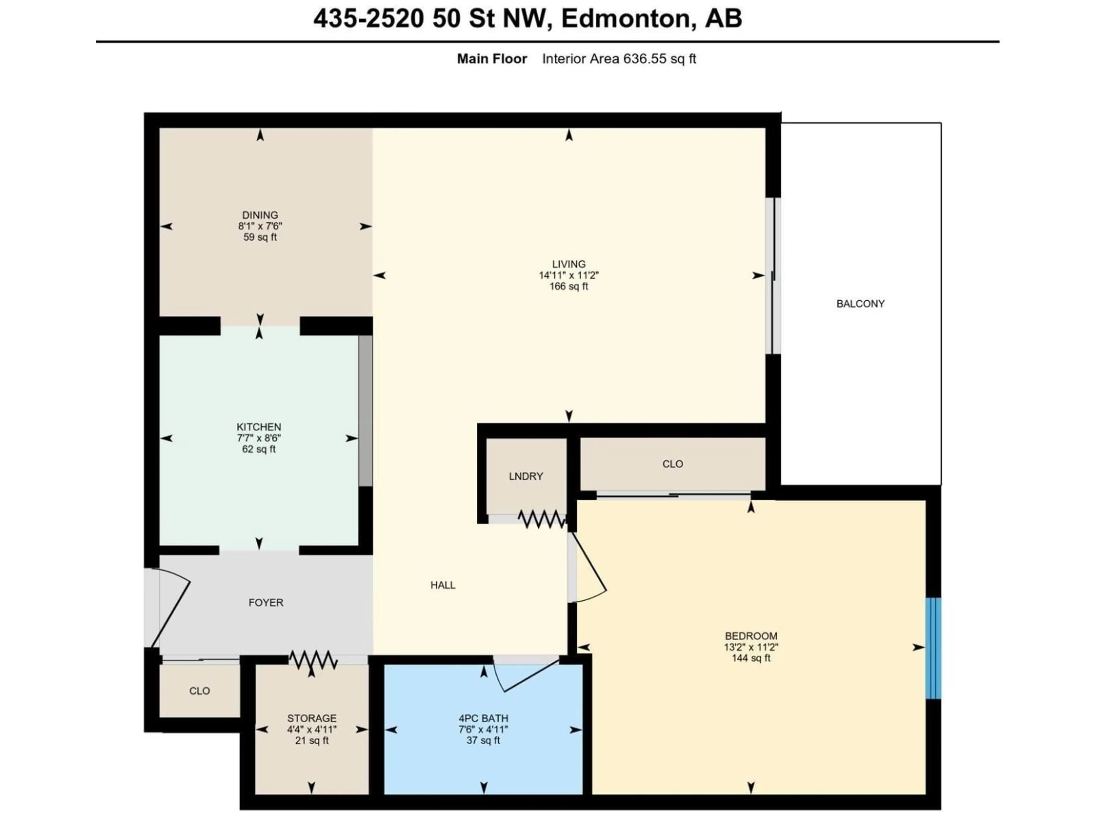 Floor plan for #435 - 2520 50 ST, Edmonton Alberta T6L7A8