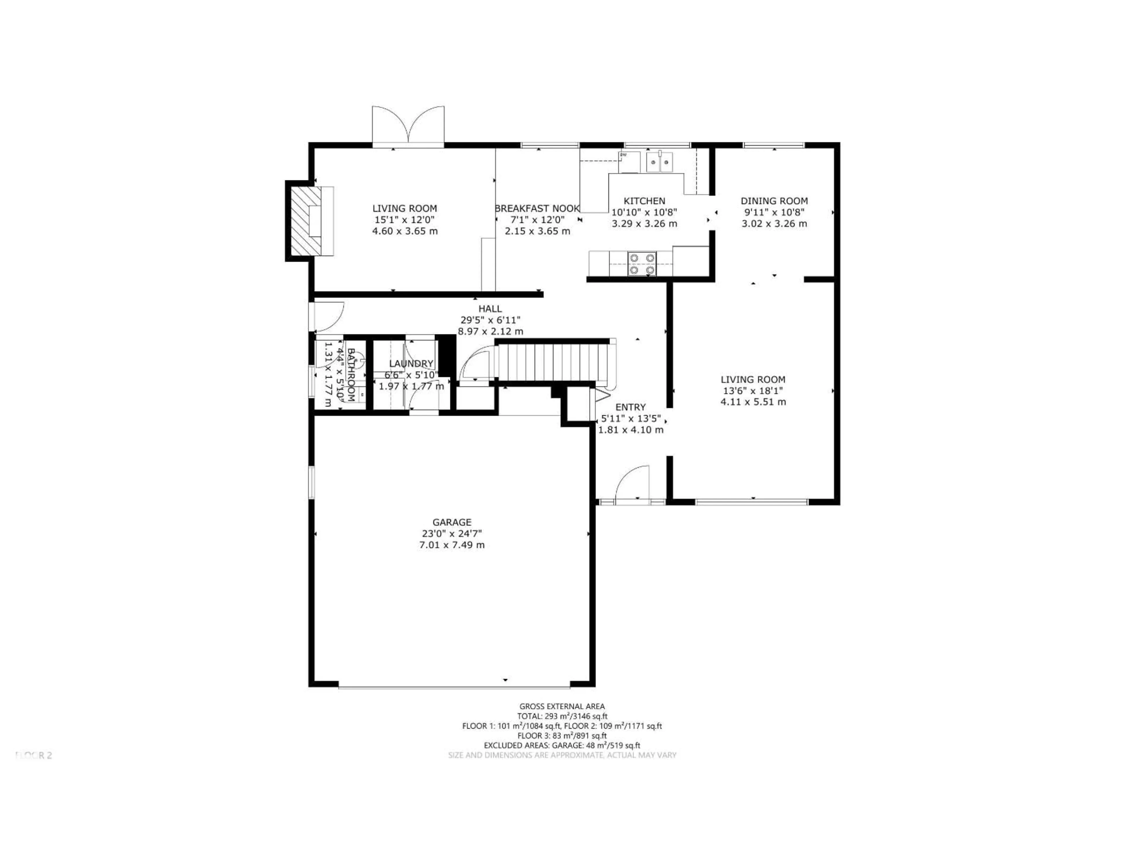 Floor plan for 18503 92 AV, Edmonton Alberta T5T1P2