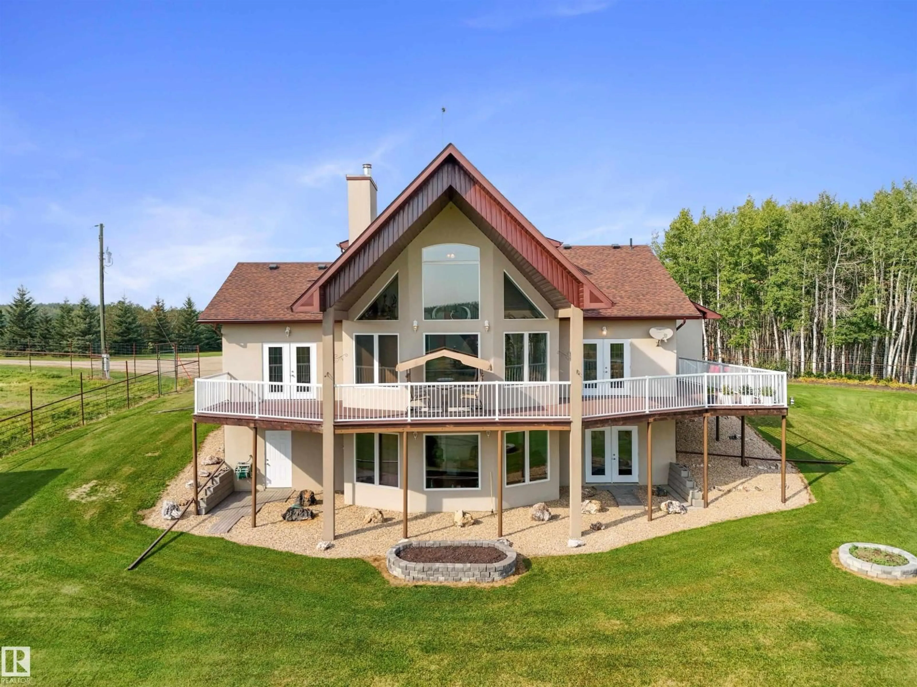 A pic from outside/outdoor area/front of a property/back of a property/a pic from drone, water/lake/river/ocean view for 49215 HWY 759, Rural Brazeau County Alberta T7A1R5