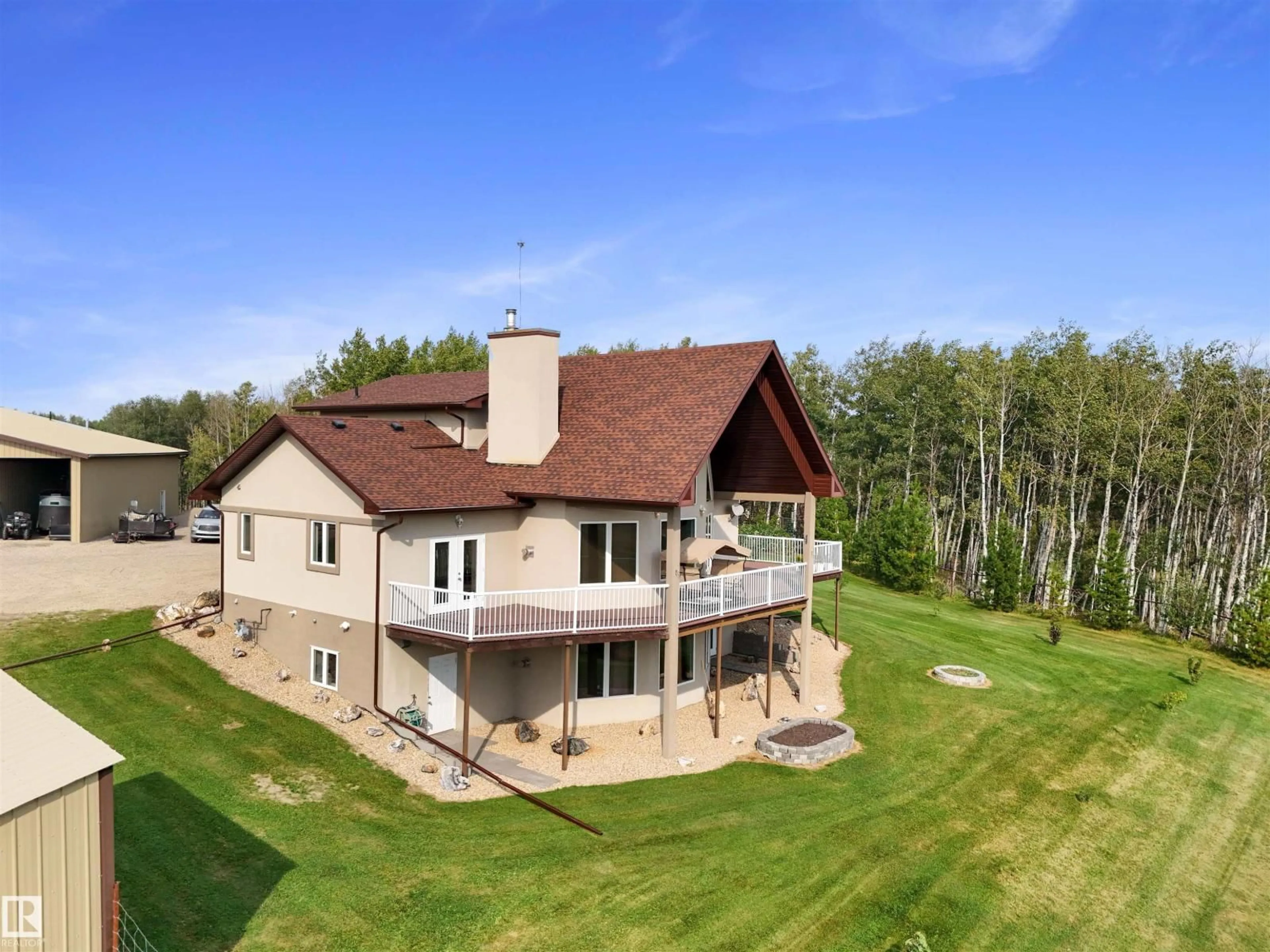 A pic from outside/outdoor area/front of a property/back of a property/a pic from drone, unknown for 49215 HWY 759, Rural Brazeau County Alberta T7A1R5