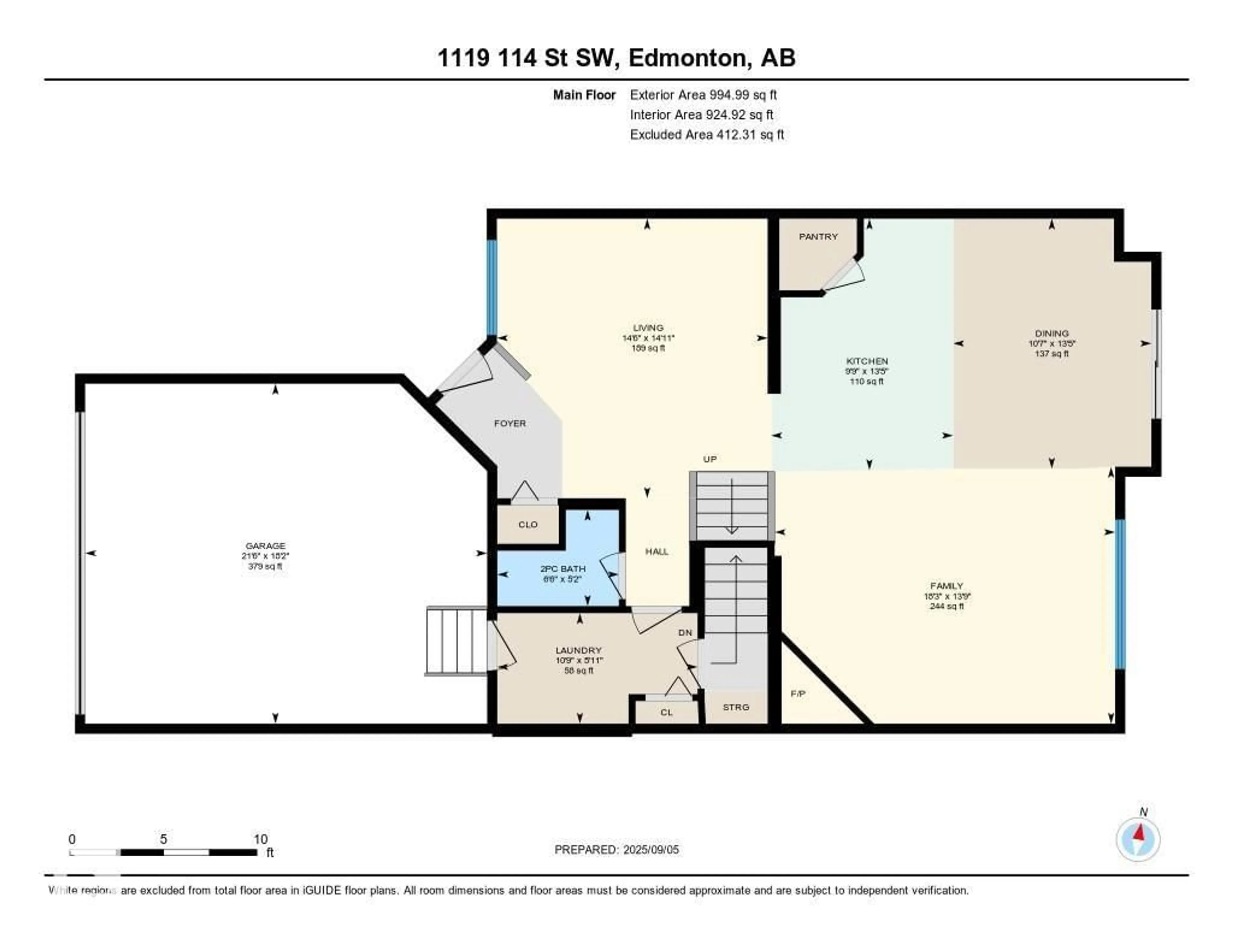 Floor plan for SW - 1119 114 ST, Edmonton Alberta T6W1P6