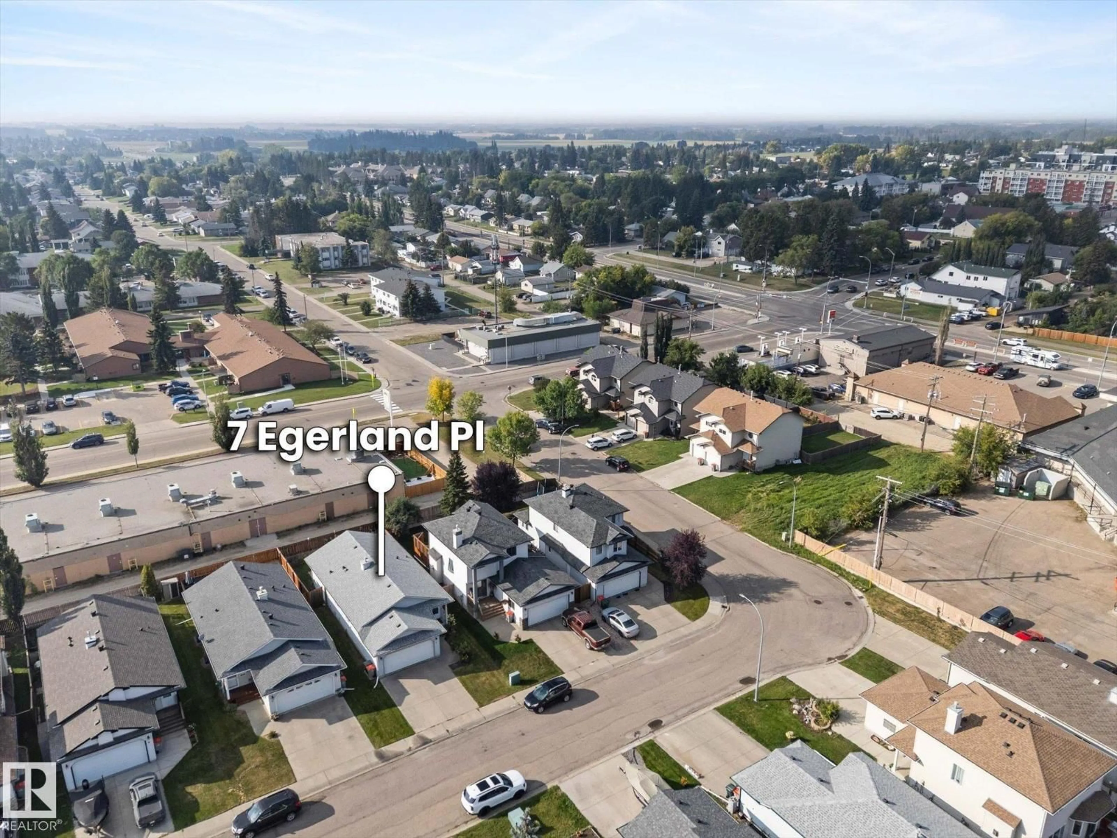 A pic from outside/outdoor area/front of a property/back of a property/a pic from drone, street for 7 EGERLAND PL, Stony Plain Alberta T7X2W5