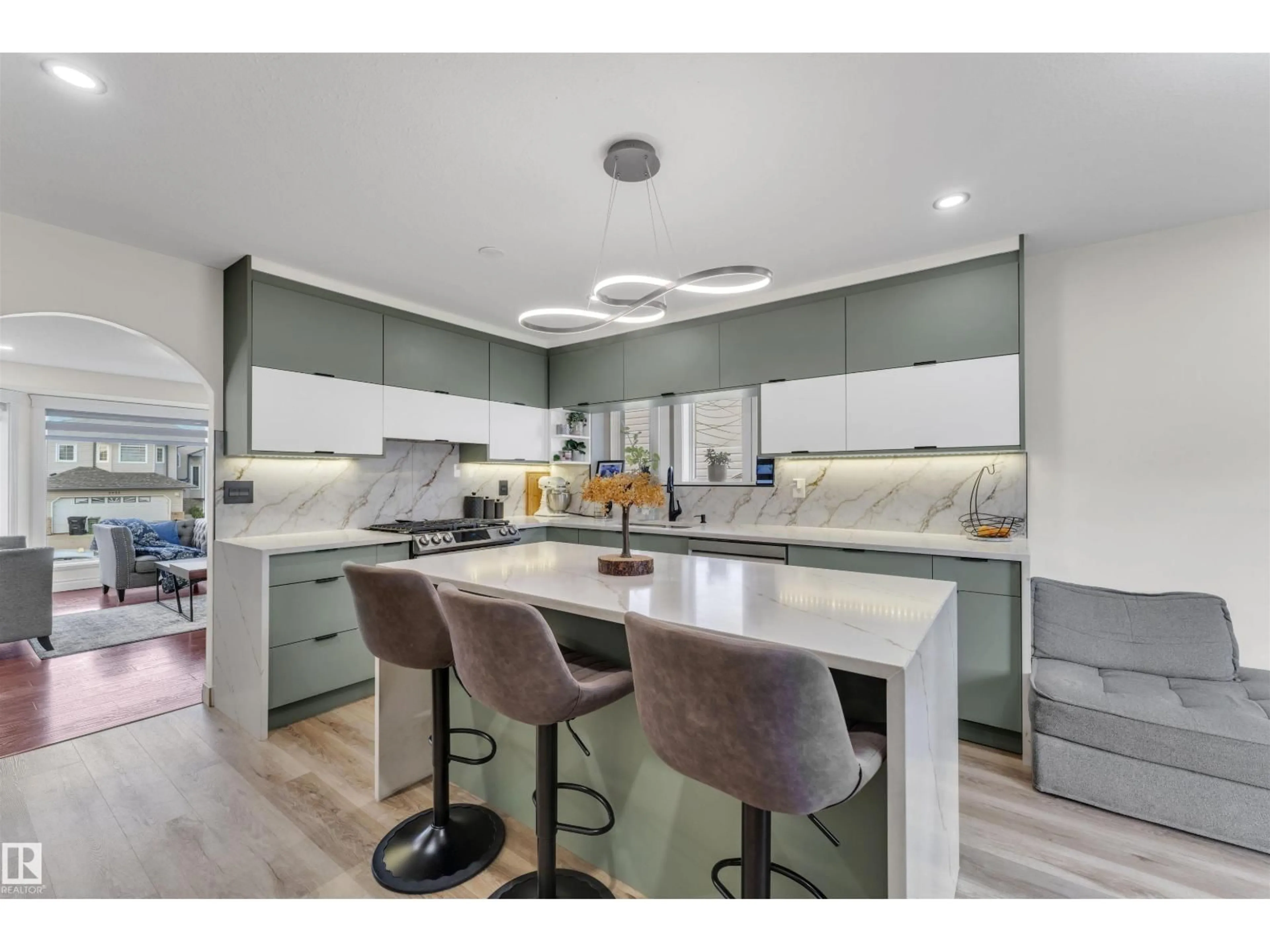 Contemporary kitchen, ceramic/tile floor for 2931 151A AV, Edmonton Alberta T5Y2Y5