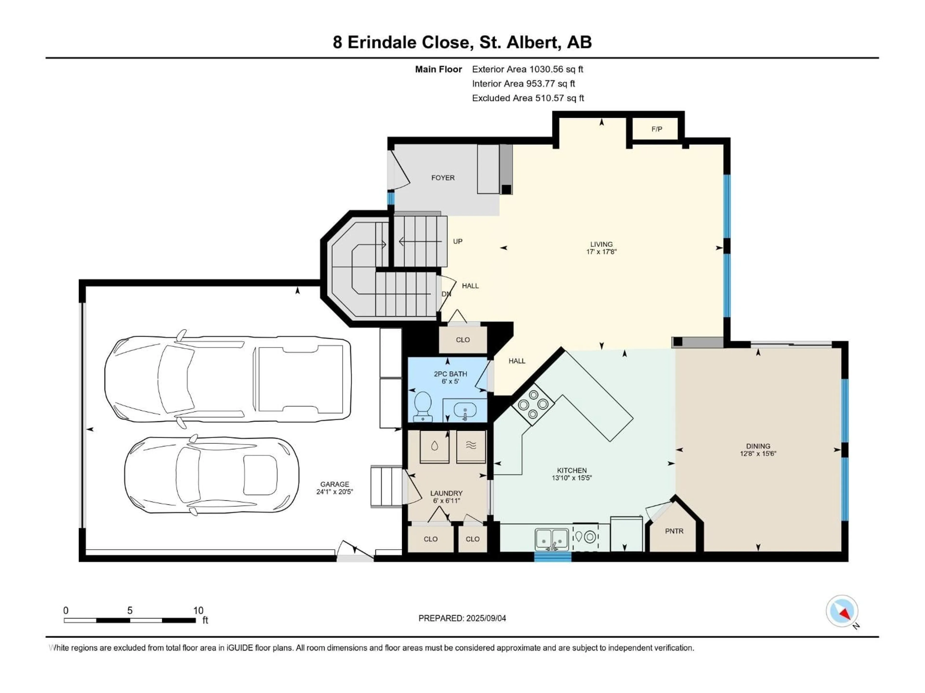 Floor plan for 8 ERINDALE CL, St. Albert Alberta T8N3L2