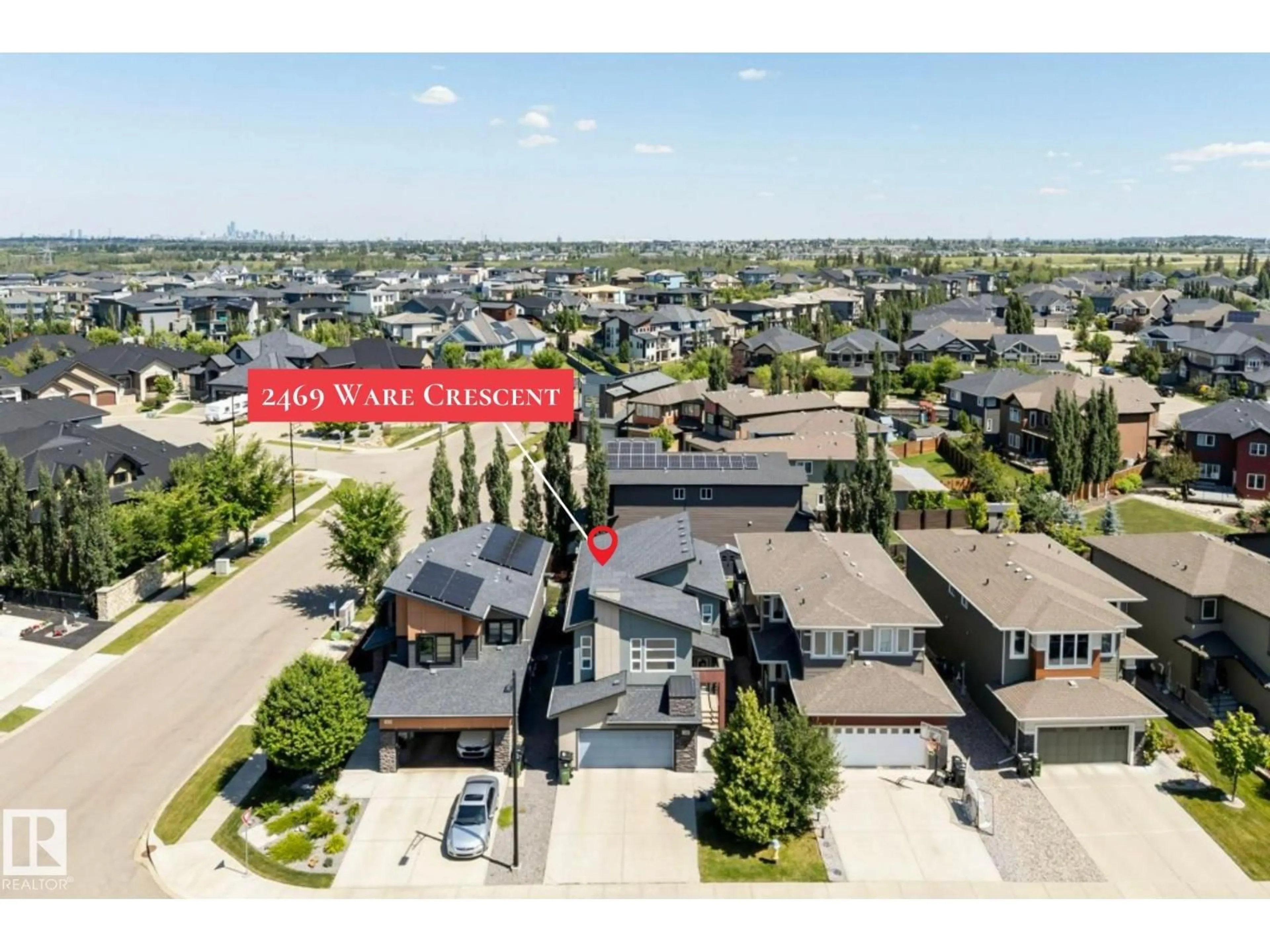 A pic from outside/outdoor area/front of a property/back of a property/a pic from drone, street for 2469 WARE CR, Edmonton Alberta T6W2M7