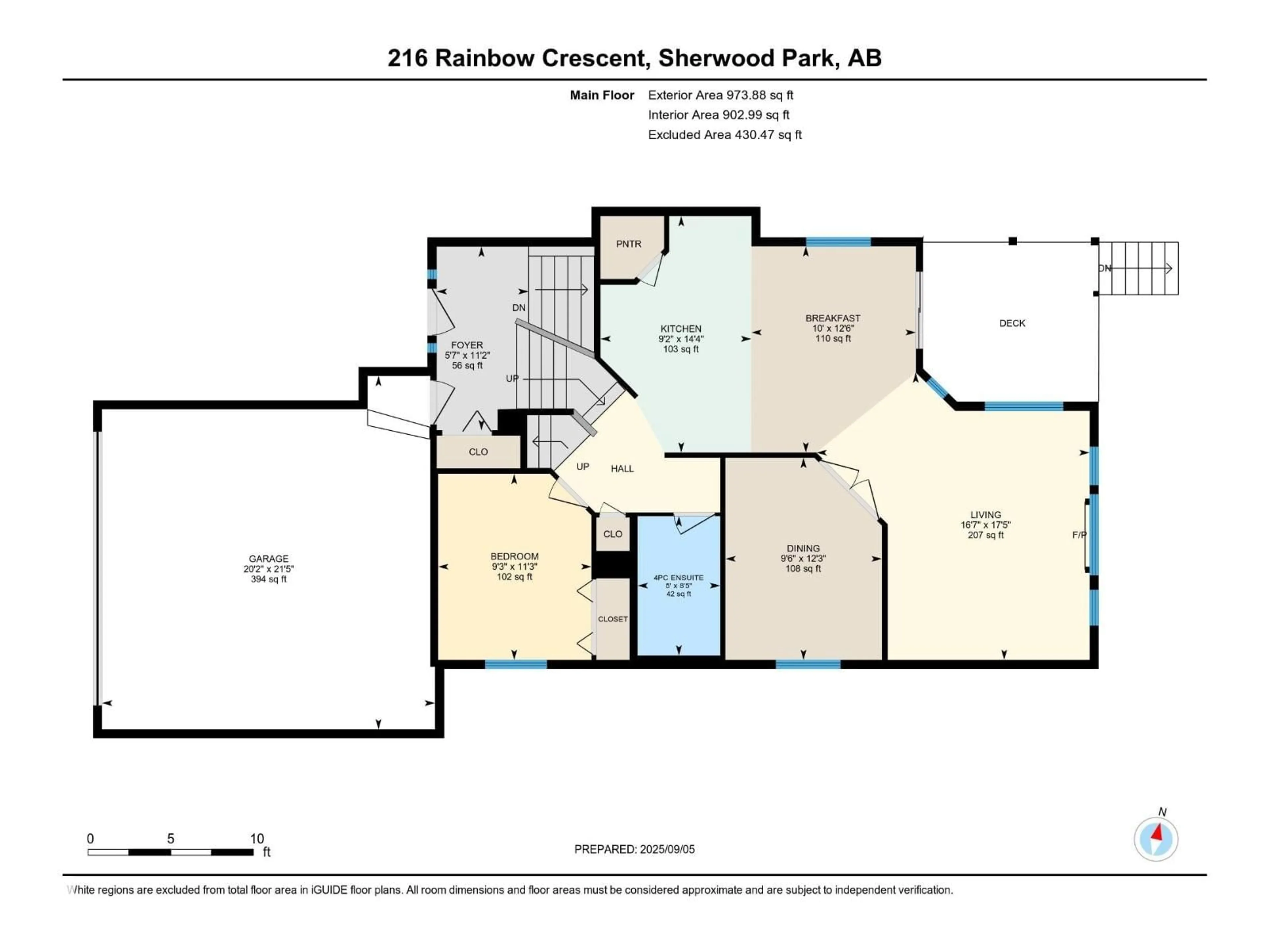 Floor plan for 216 RAINBOW CR, Sherwood Park Alberta T8A5Y1