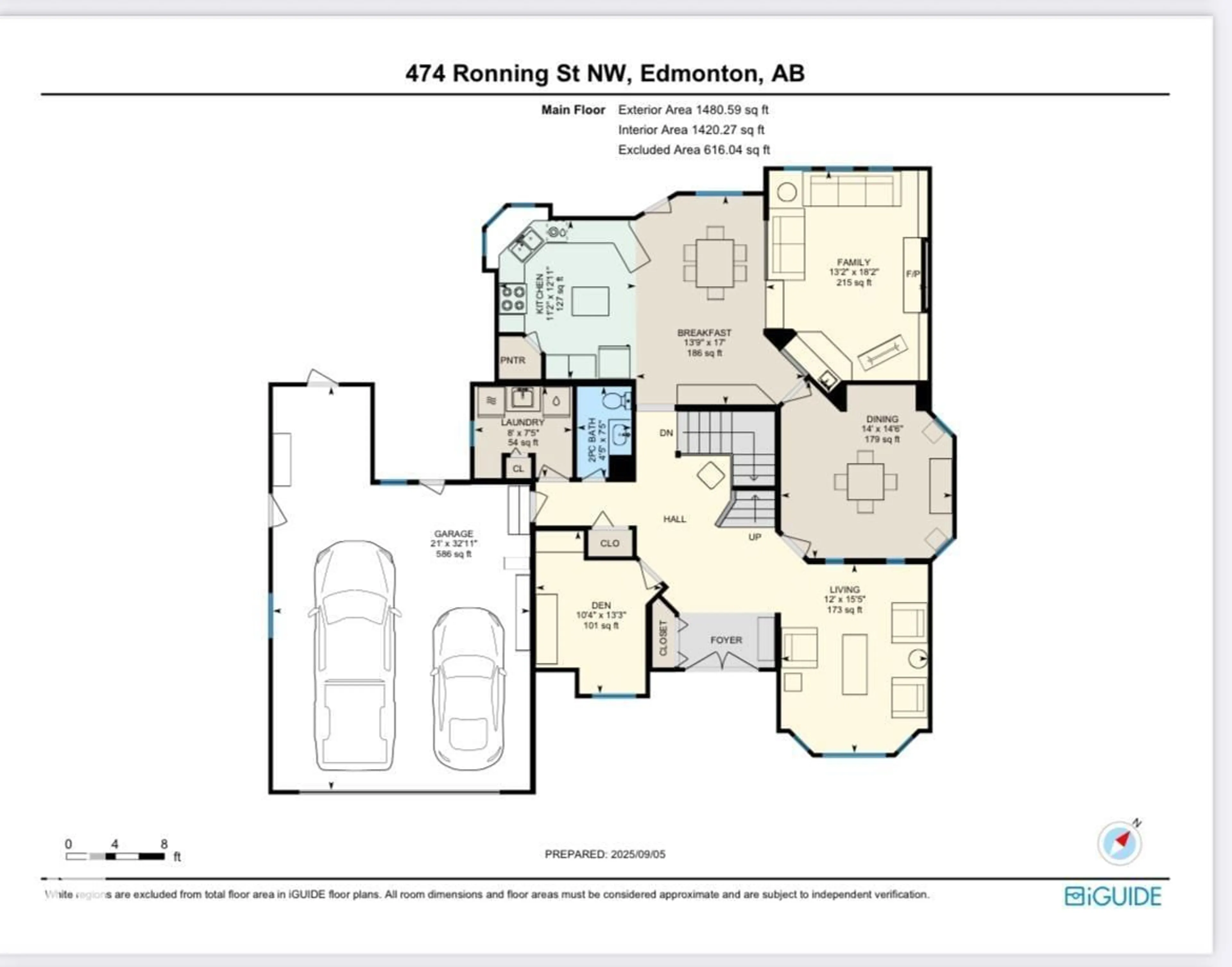 Floor plan for 474 RONNING ST, Edmonton Alberta T6R1Z3