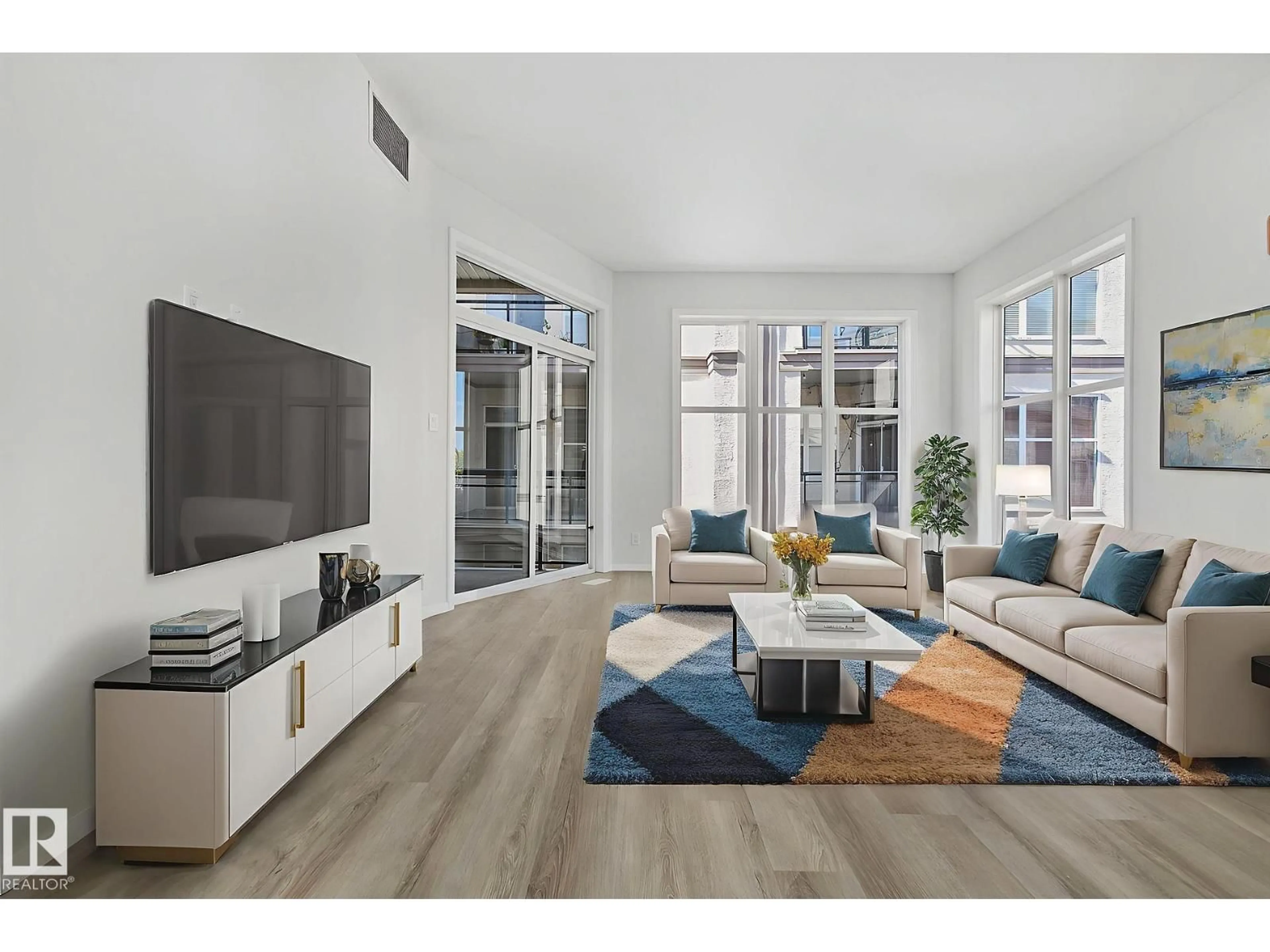 Living room with furniture, unknown for NW - 352 4827 104A ST, Edmonton Alberta T6H0K4