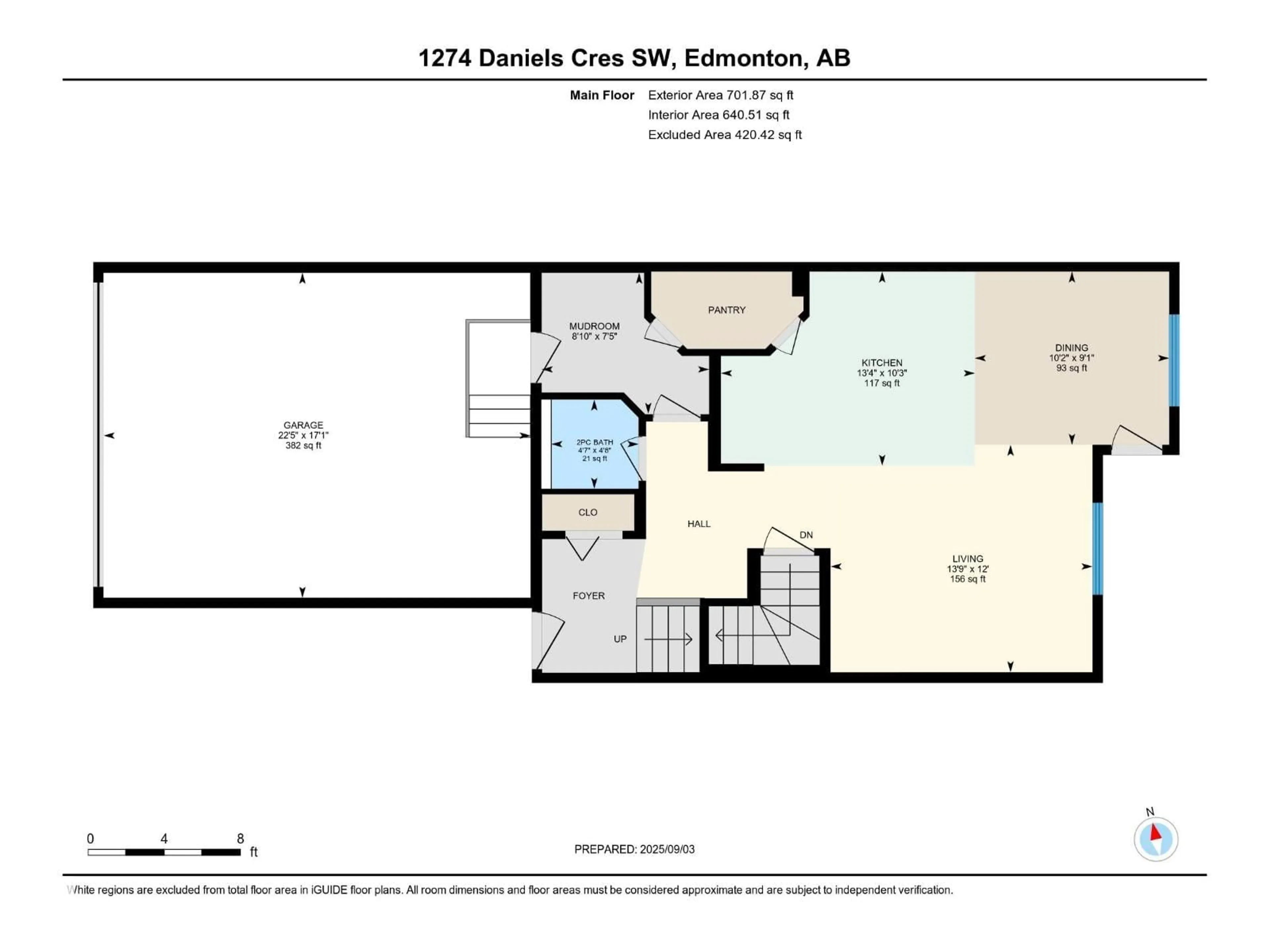 Floor plan for 1274 DANIELS CR, Edmonton Alberta T6W3J1