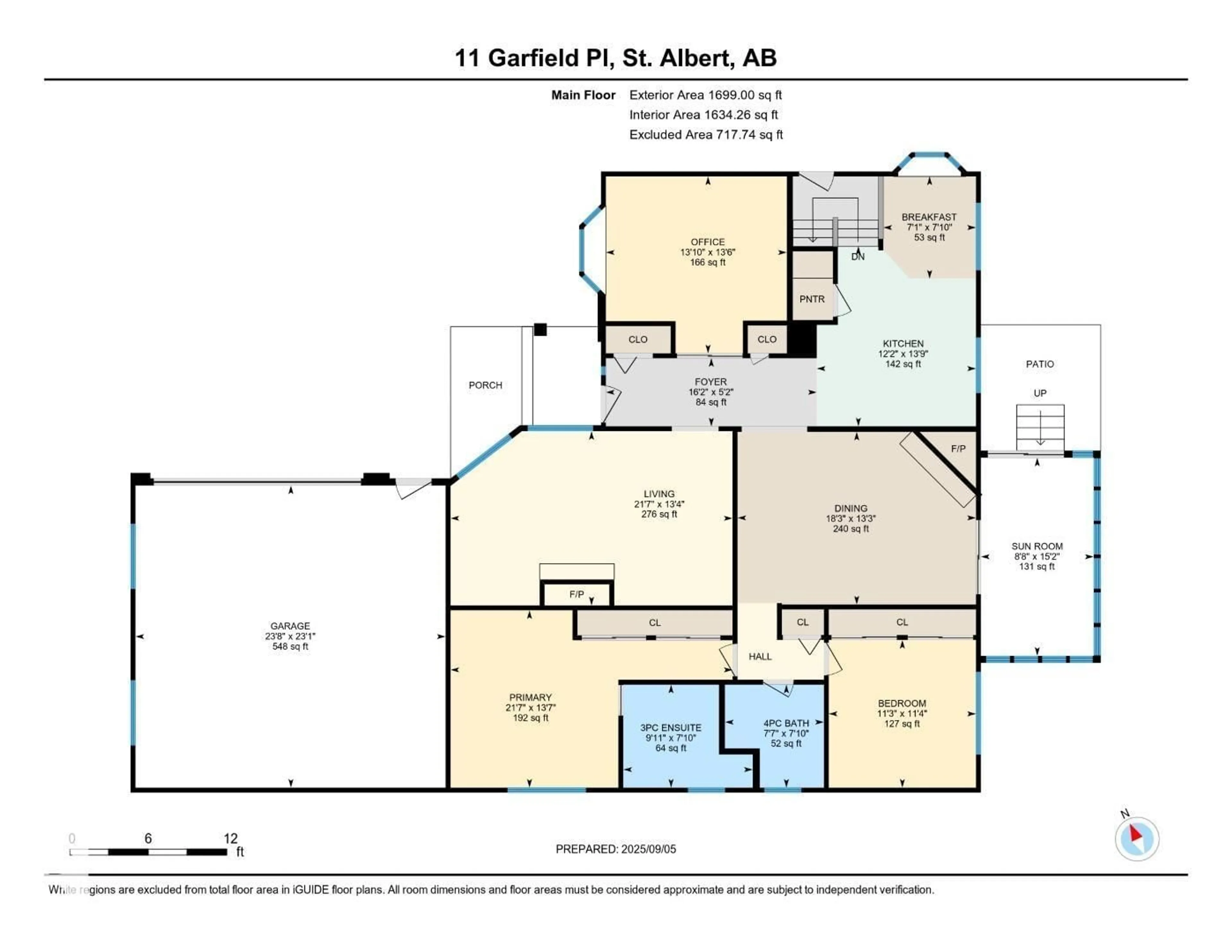 Floor plan for 11 GARFIELD PL, St. Albert Alberta T8N1Z9