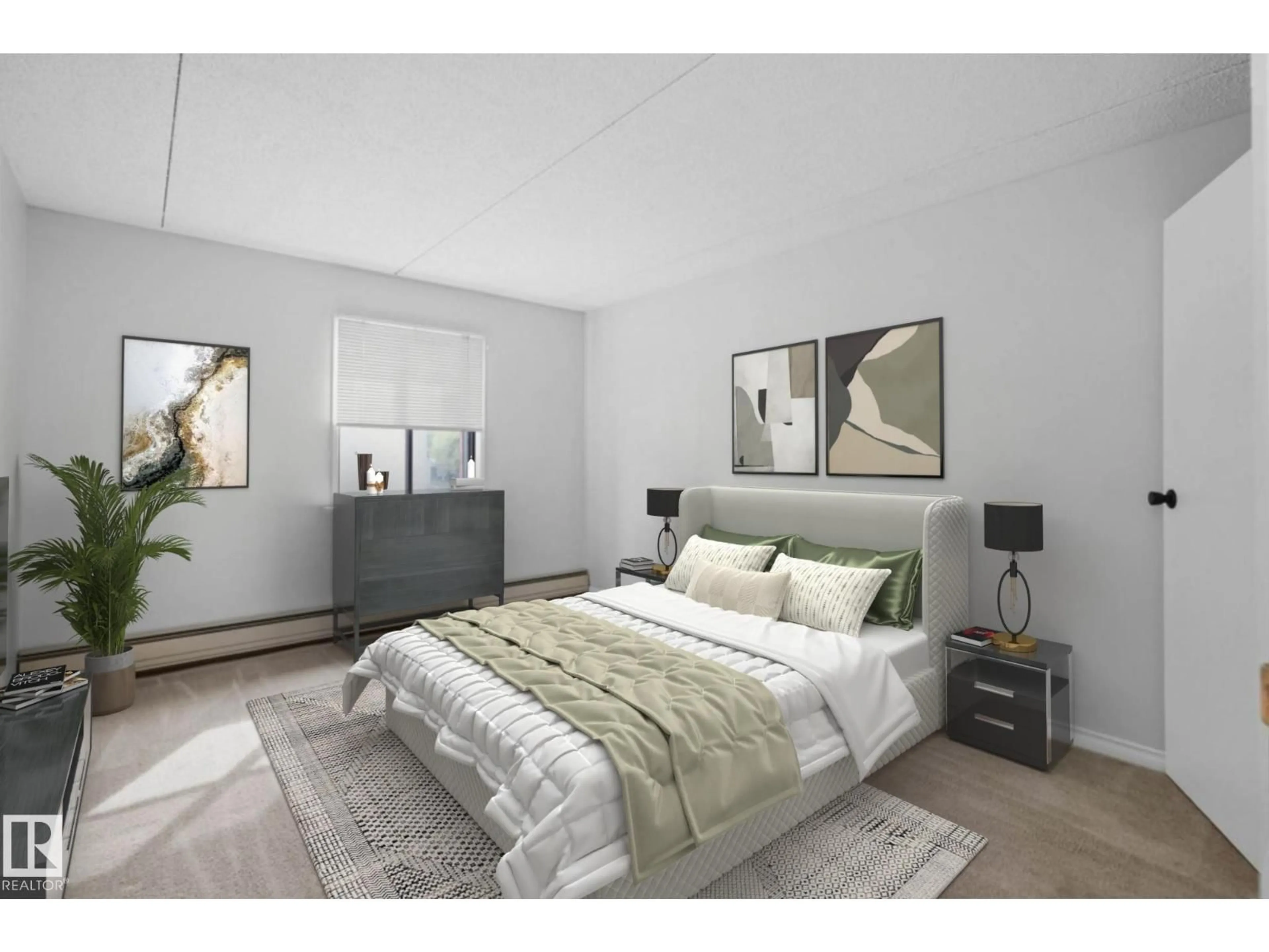 Bedroom with bed, unknown for 202 - 9917 110 ST NW, Edmonton Alberta T5K2N4