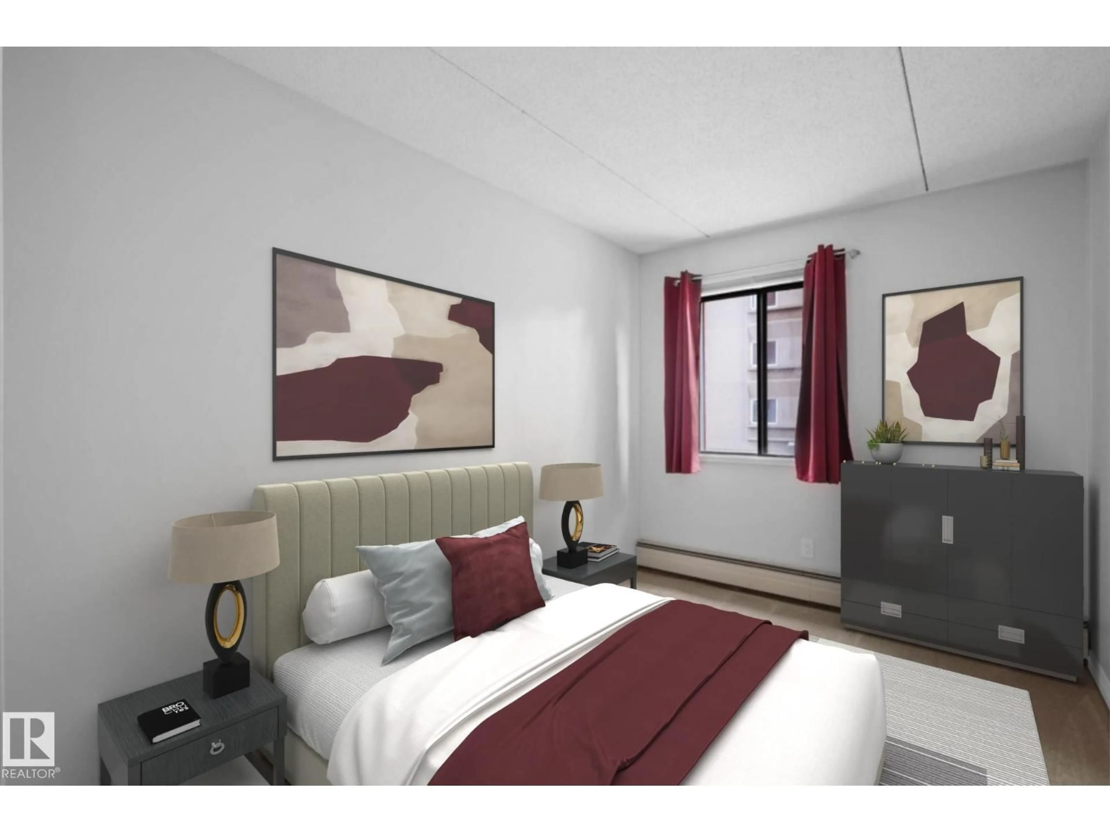 Bedroom with bed, unknown for 202 - 9917 110 ST NW, Edmonton Alberta T5K2N4