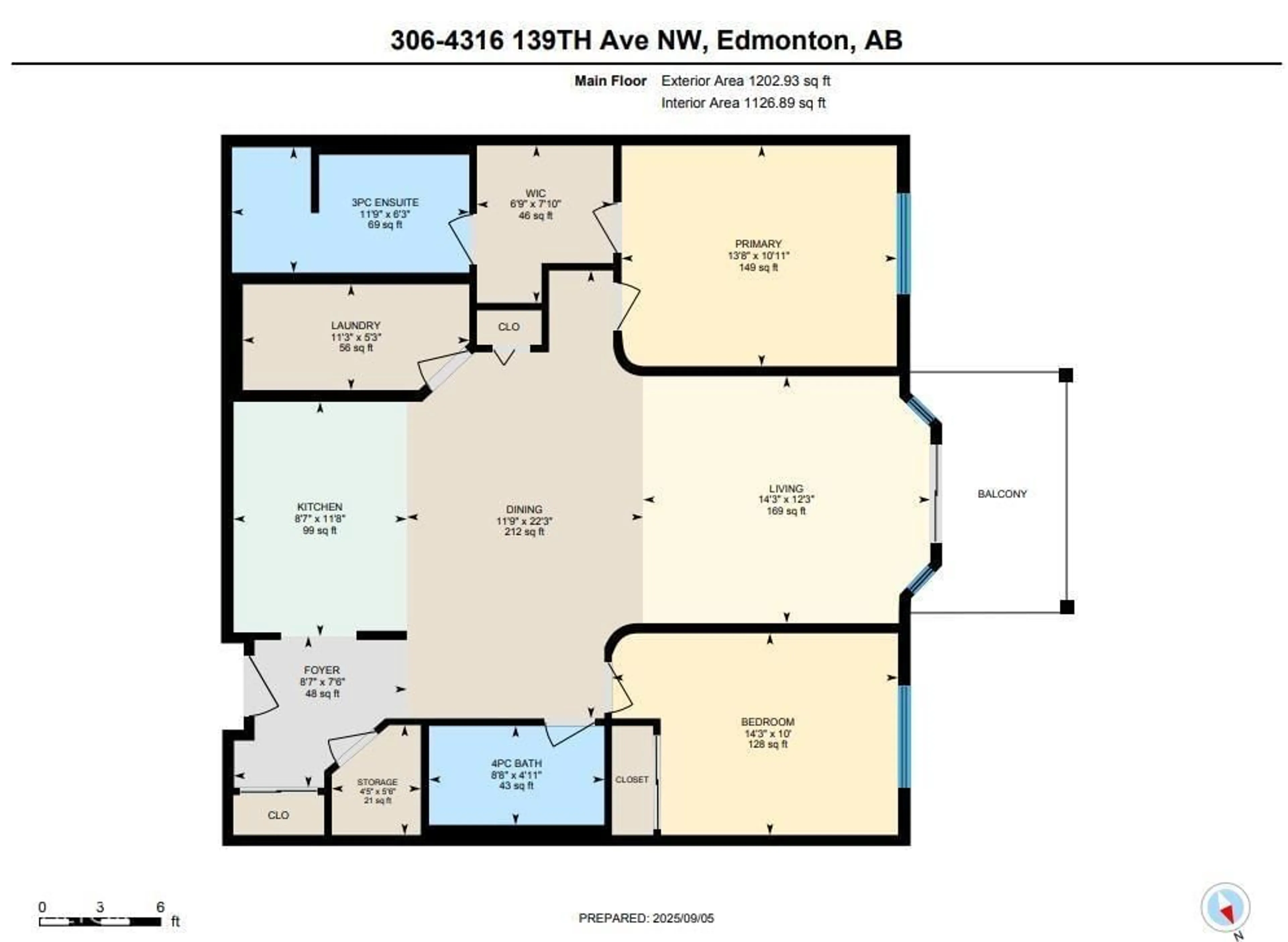 Floor plan for 306 - 4316 139 AV, Edmonton Alberta T5T0L1