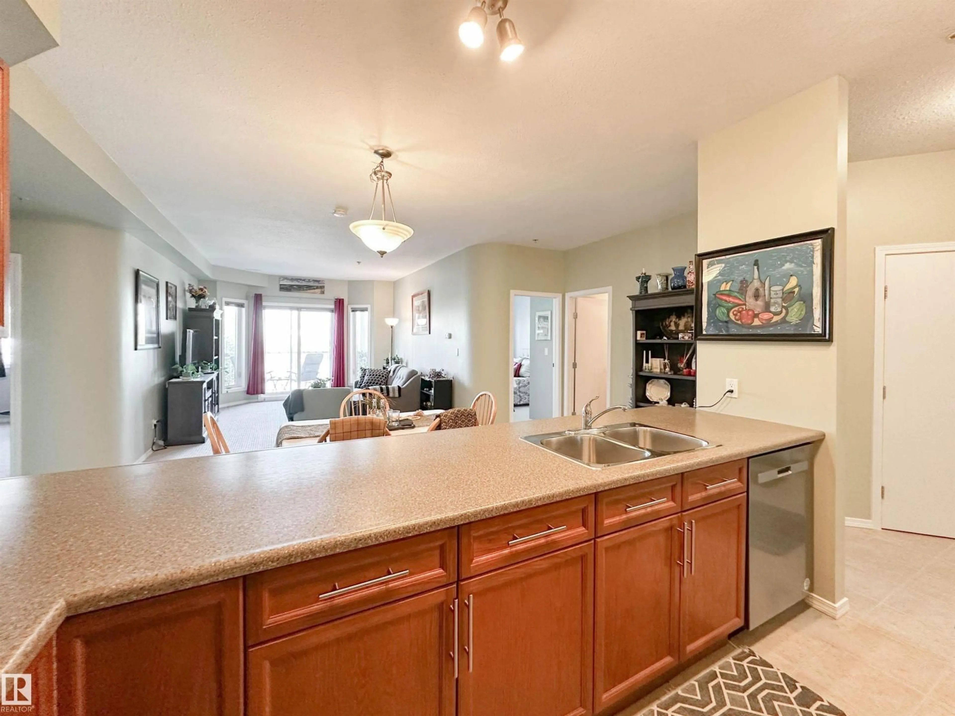 Open concept kitchen, ceramic/tile floor for 306 - 4316 139 AV, Edmonton Alberta T5T0L1