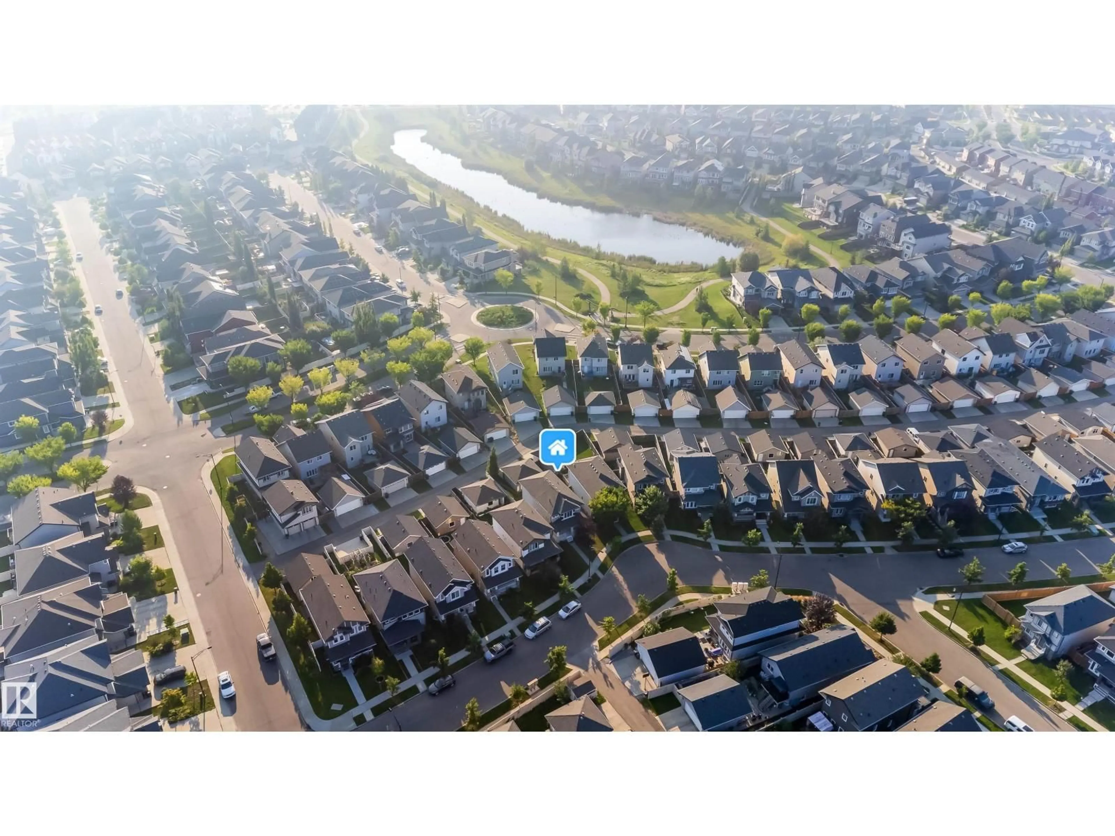 A pic from outside/outdoor area/front of a property/back of a property/a pic from drone, water/lake/river/ocean view for SW - 1023 160 ST, Edmonton Alberta T6W2H6