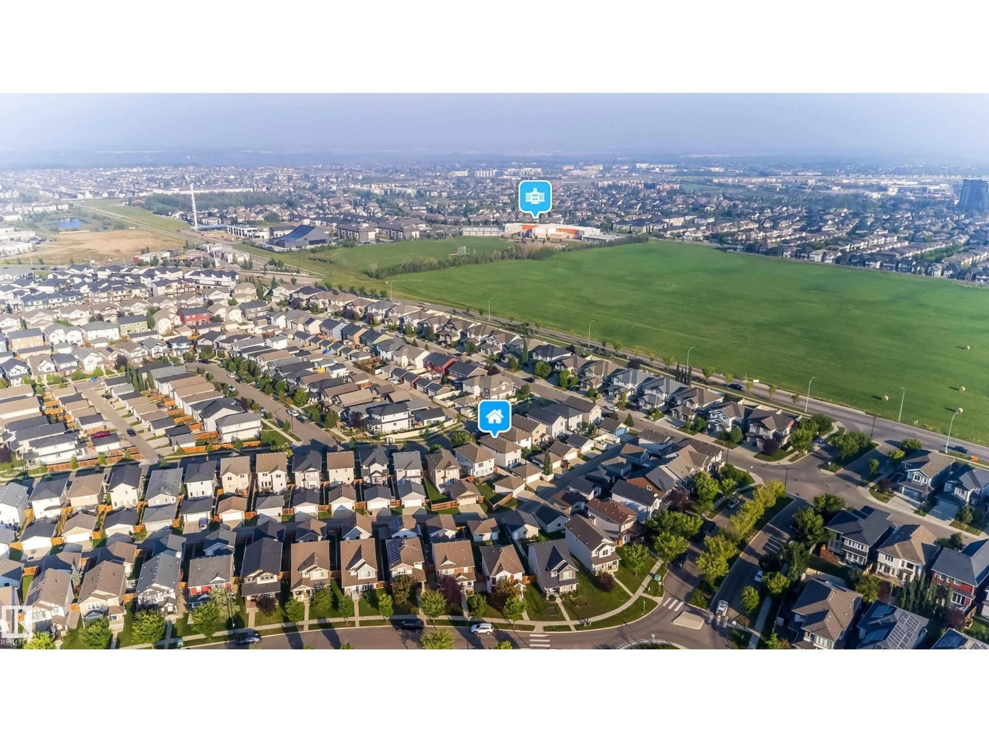 A pic from outside/outdoor area/front of a property/back of a property/a pic from drone, street for SW - 1023 160 ST, Edmonton Alberta T6W2H6