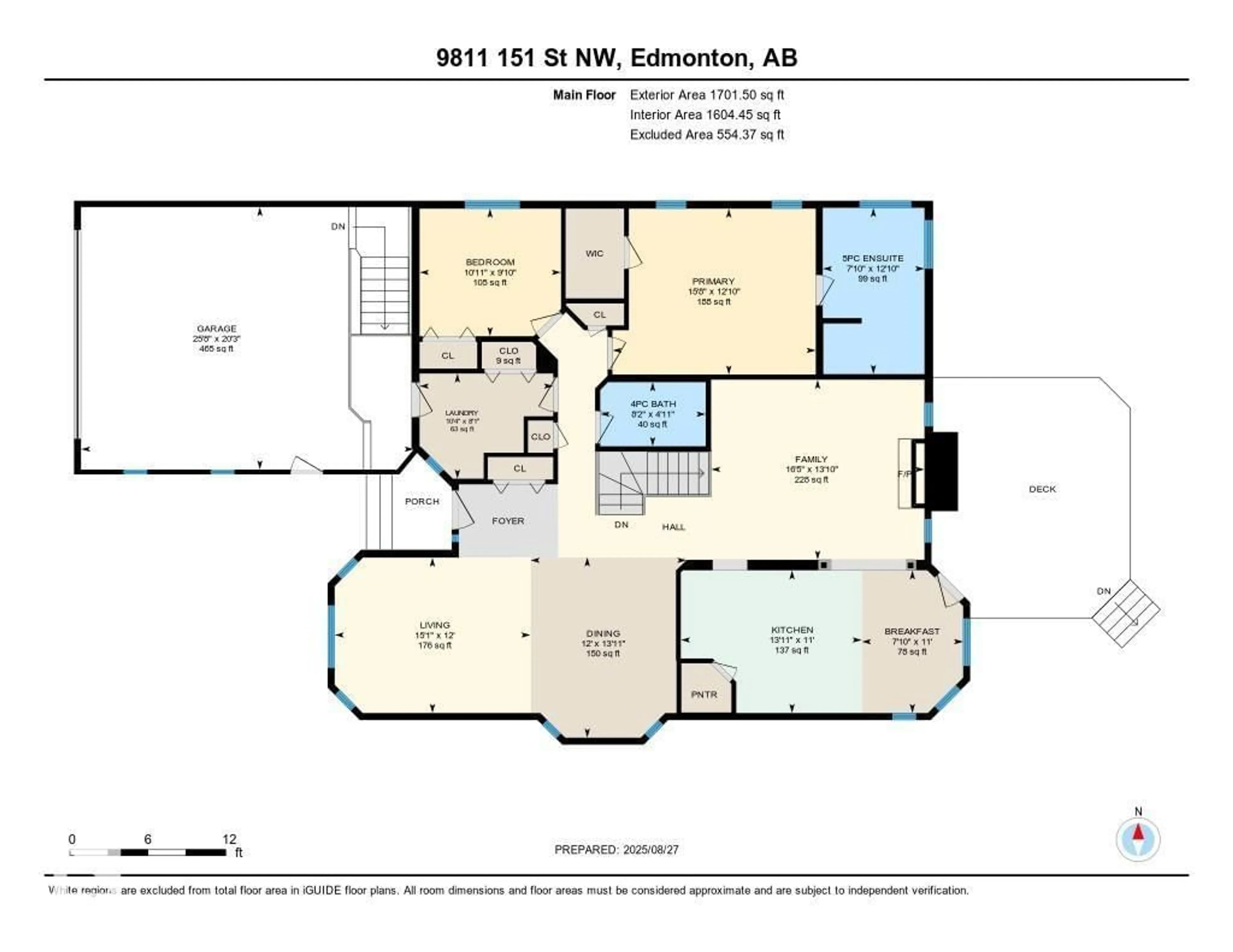 Floor plan for 9811 151 ST, Edmonton Alberta T5P1S9
