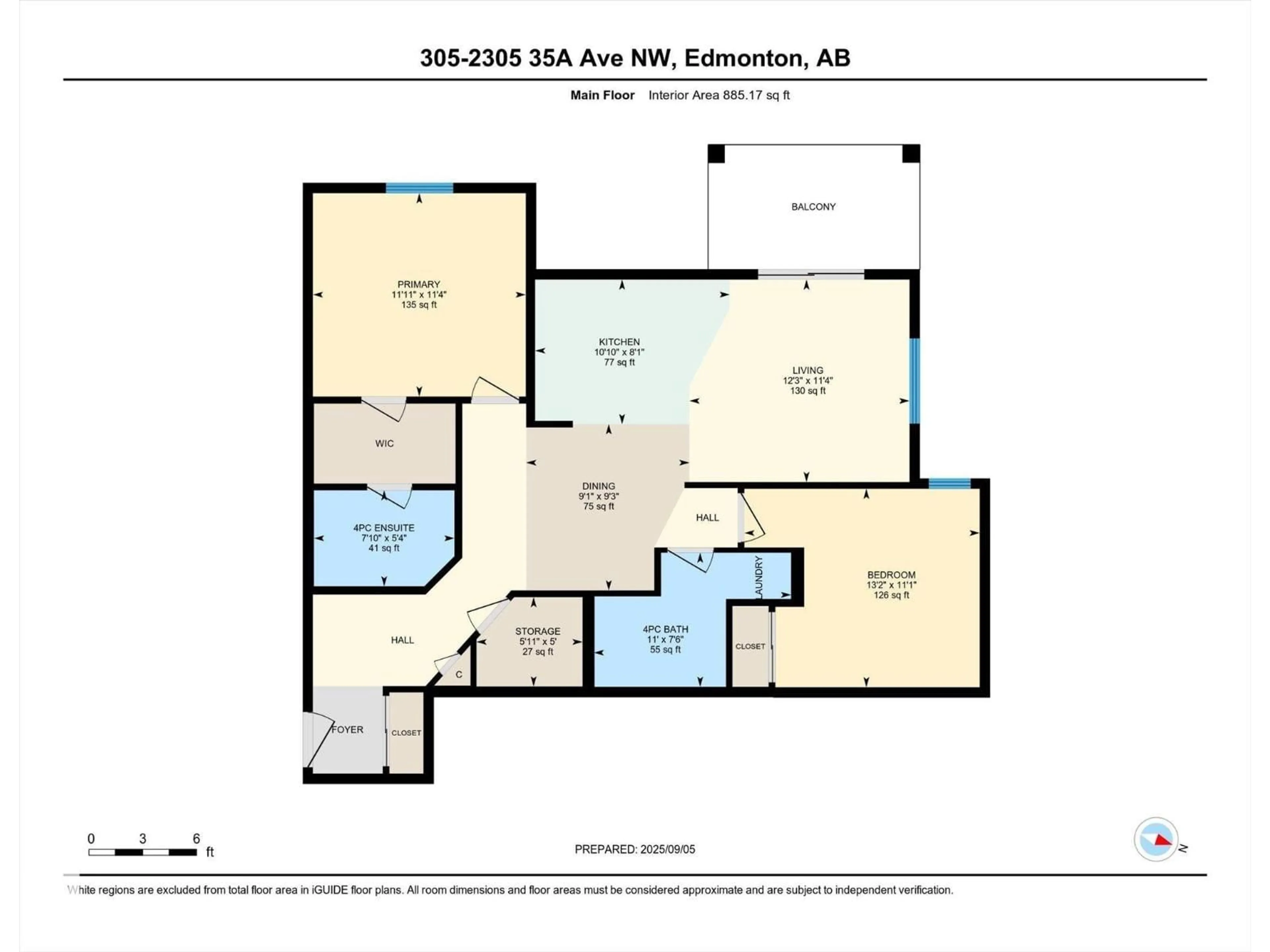 Floor plan for 305 - 2305 35A AV NW, Edmonton Alberta T6T1Z2