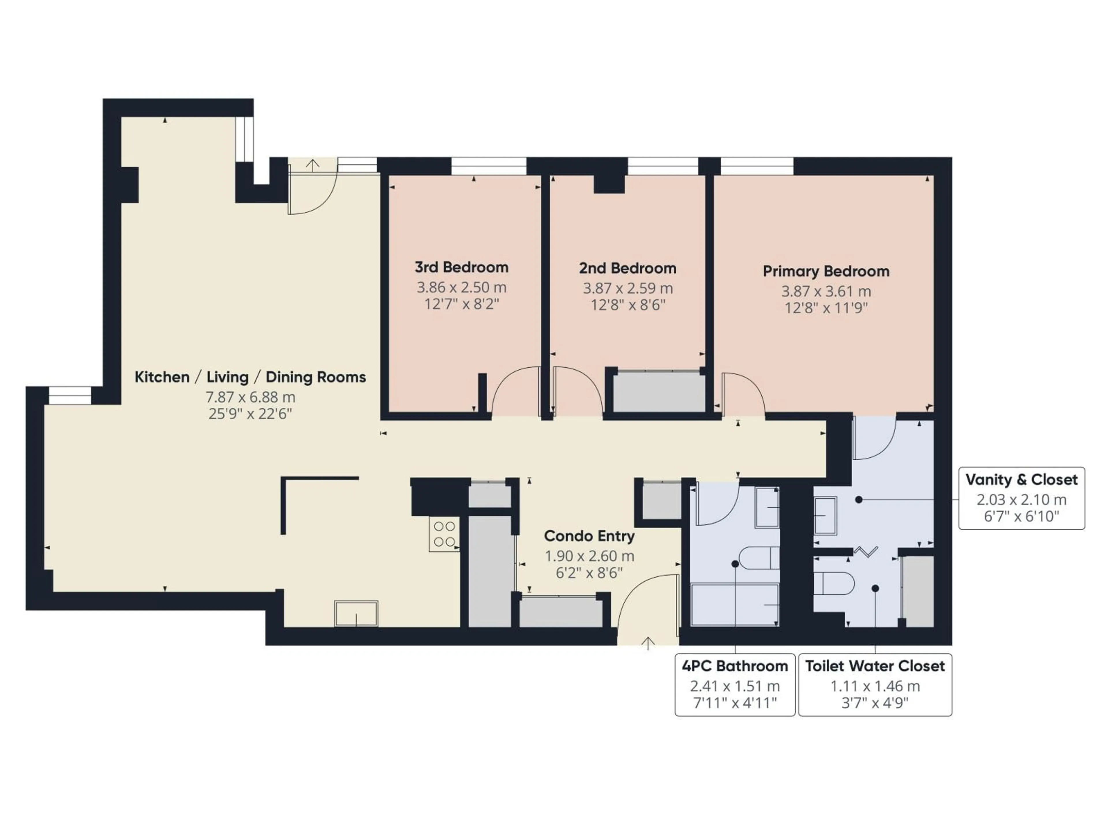 Floor plan for 810 - 10145 109 ST NW, Edmonton Alberta T5J3M5