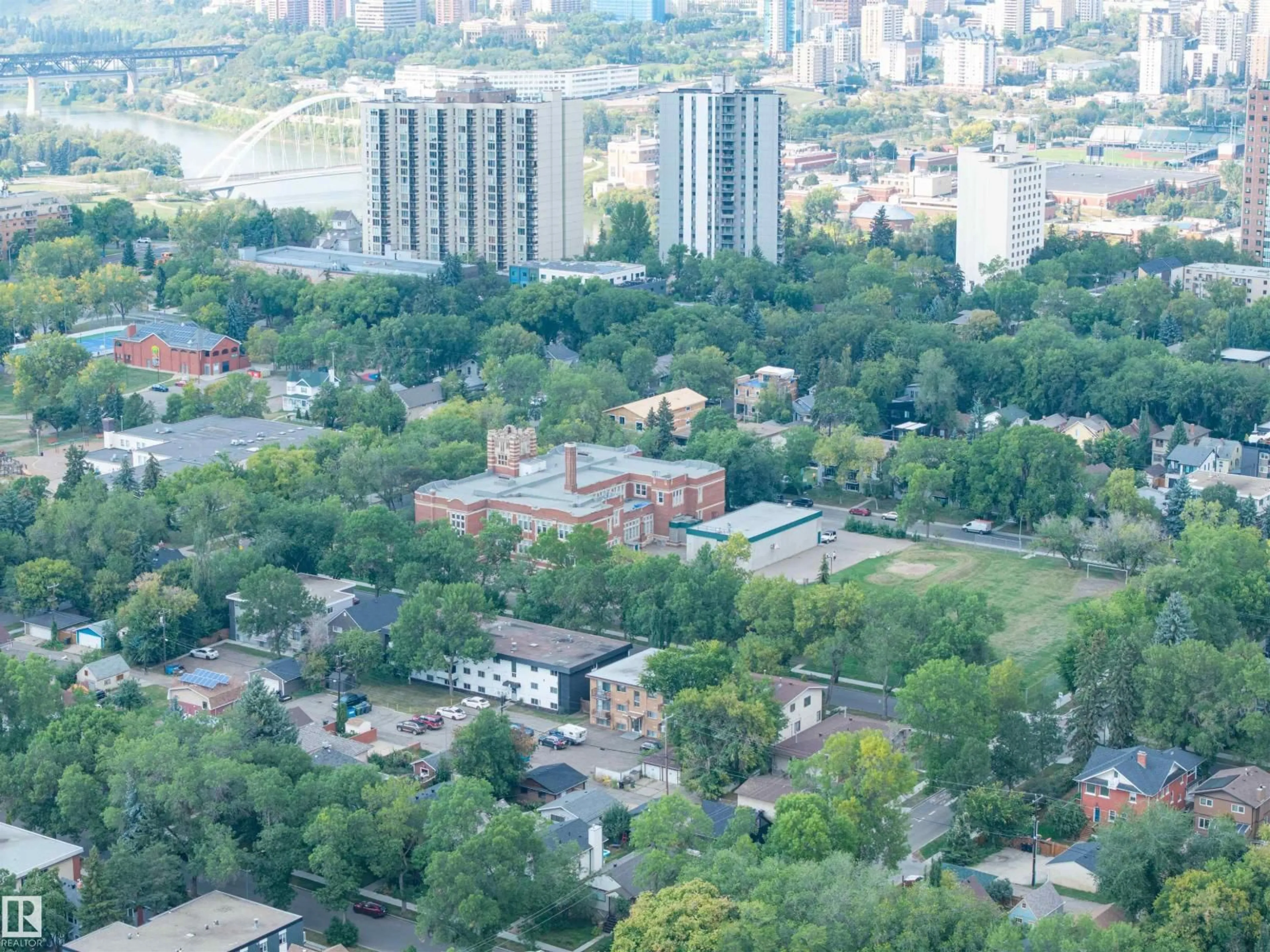 A pic from outside/outdoor area/front of a property/back of a property/a pic from drone, city buildings view from balcony for #204 - 10006 83 AV, Edmonton Alberta T6E2C2