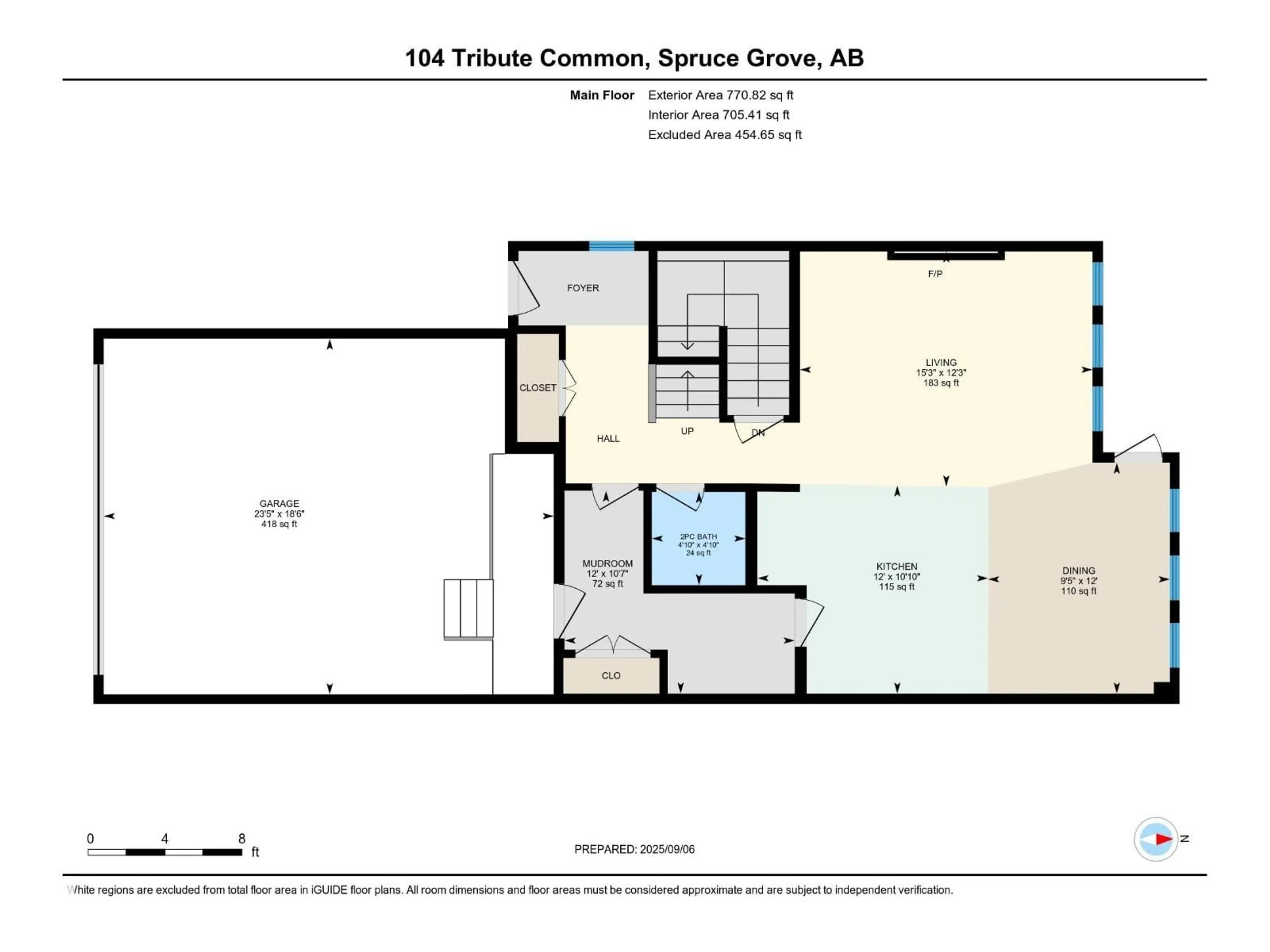 Floor plan for 104 TRIBUTE CM, Spruce Grove Alberta T7X0W6