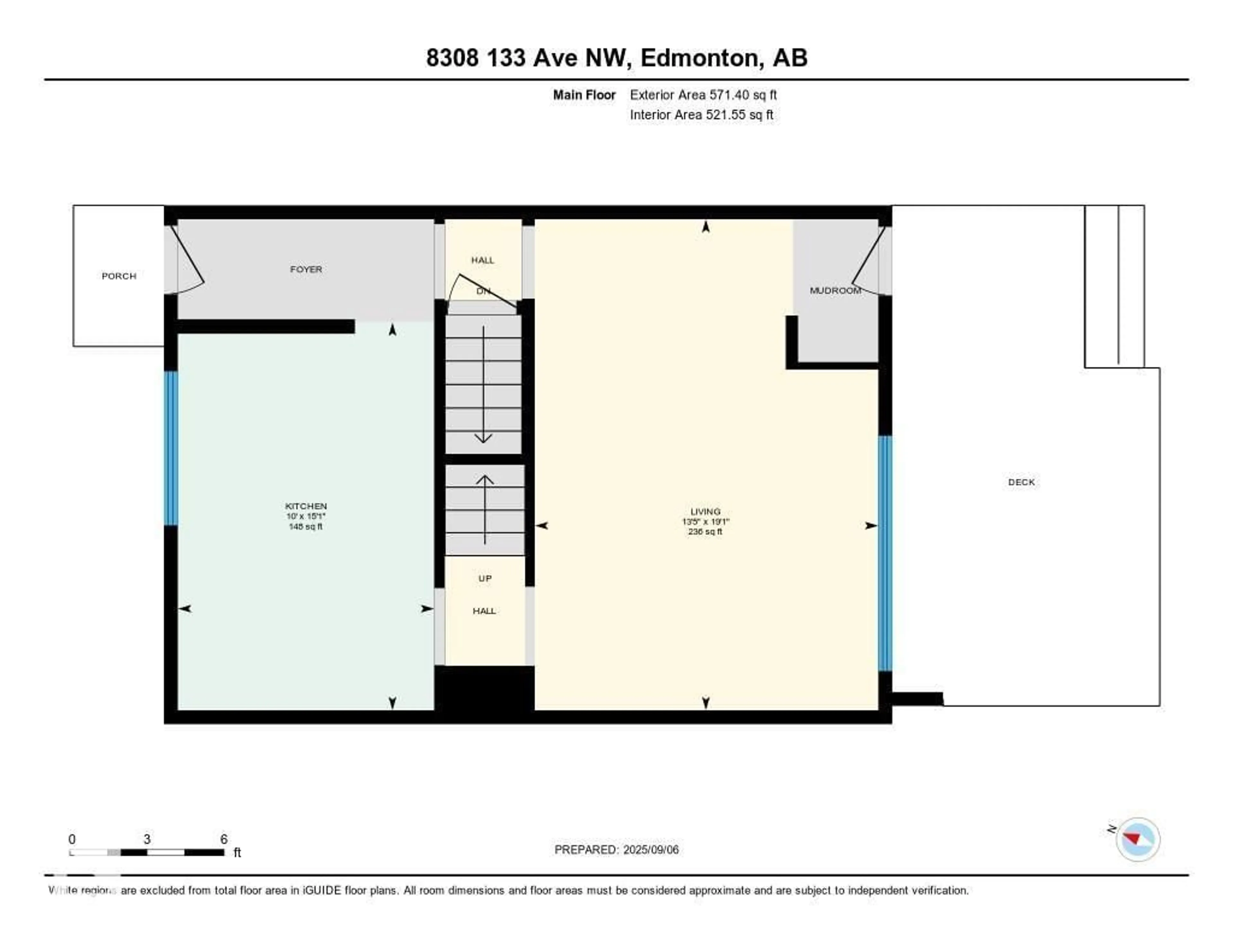 Floor plan for 8308 133 AV, Edmonton Alberta T5E1B8