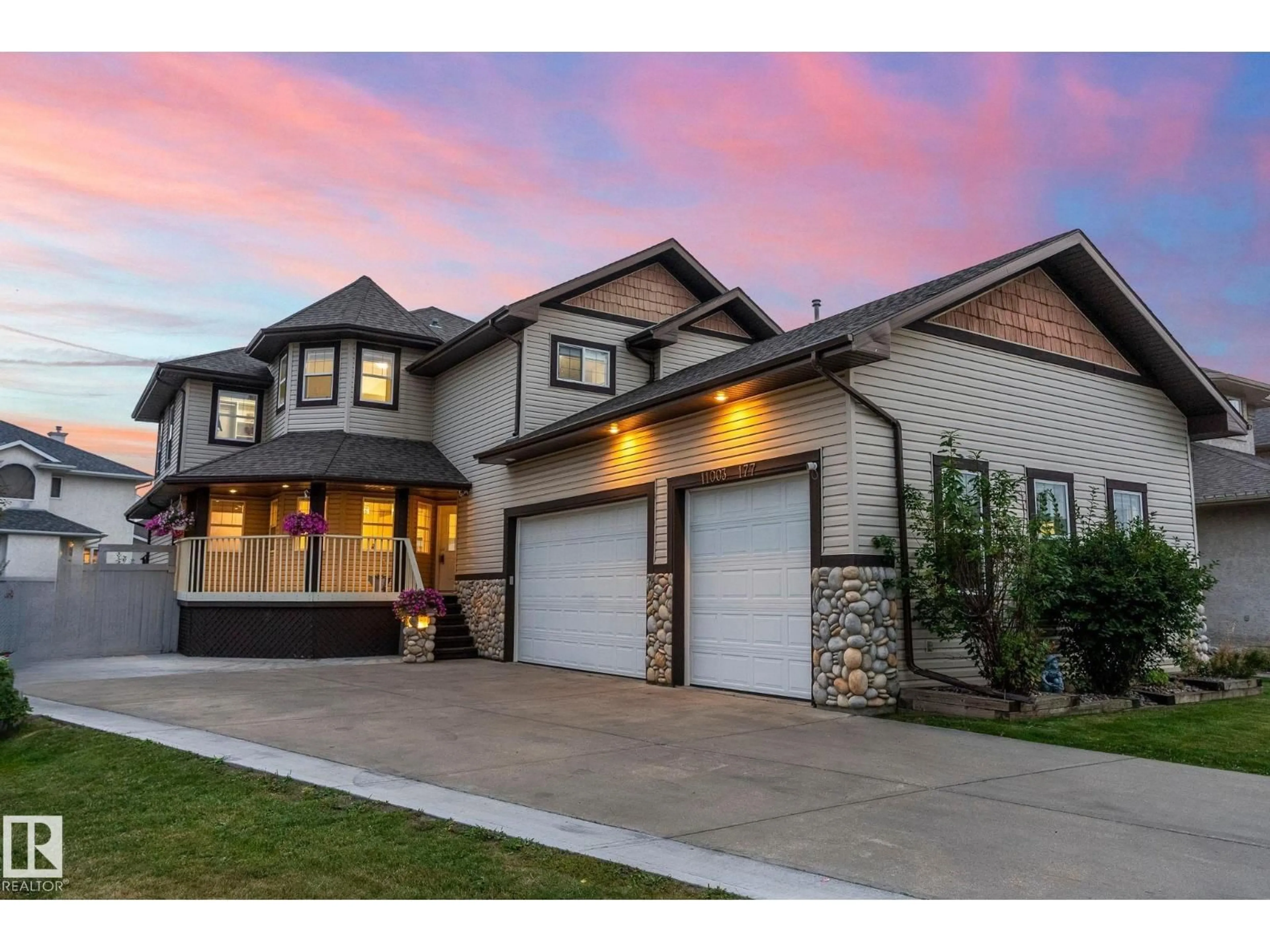 Home with brick exterior material, street for 11003 177 AV, Edmonton Alberta T5X6H5