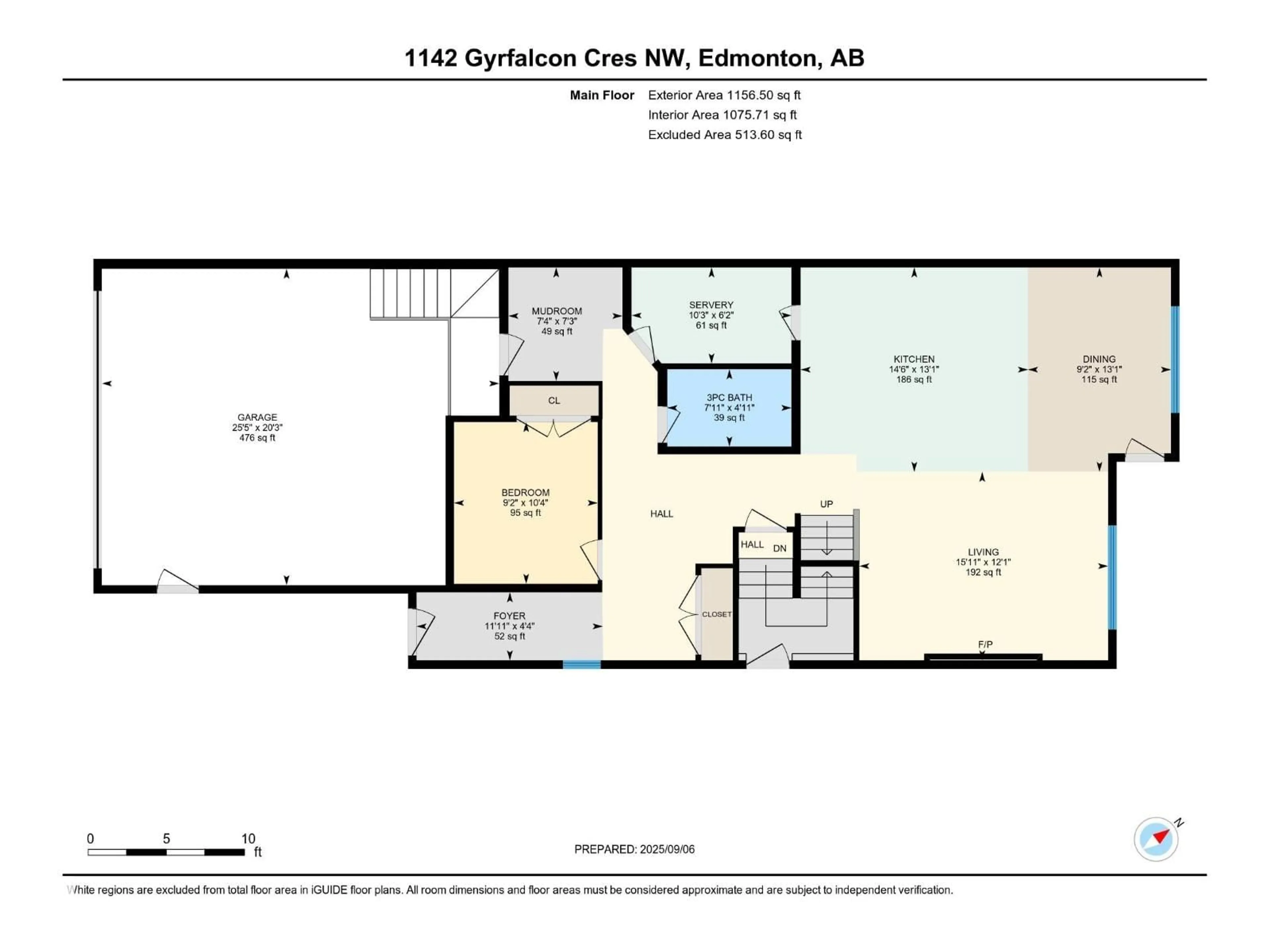 Floor plan for 1142 GYRFALCON CR, Edmonton Alberta T5S0S5