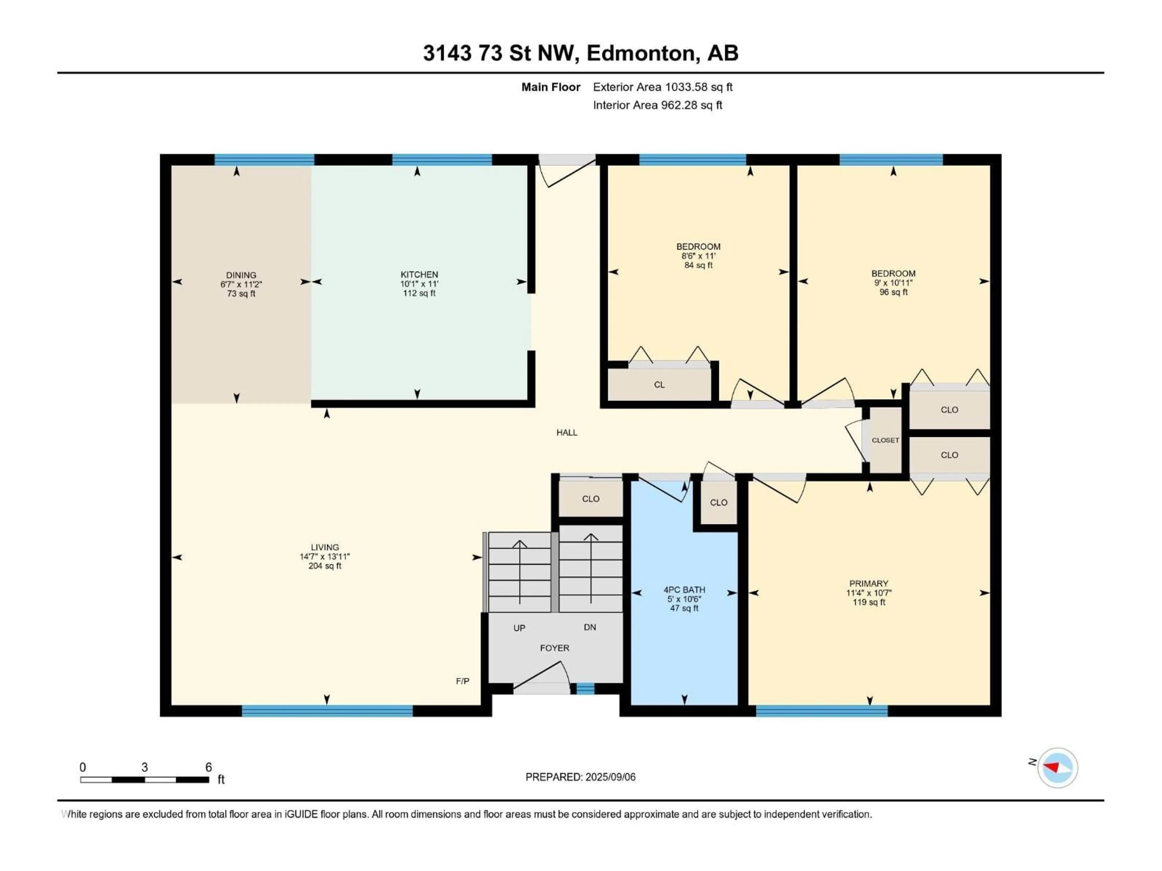 Floor plan for 3143 73 ST, Edmonton Alberta T6K1K2