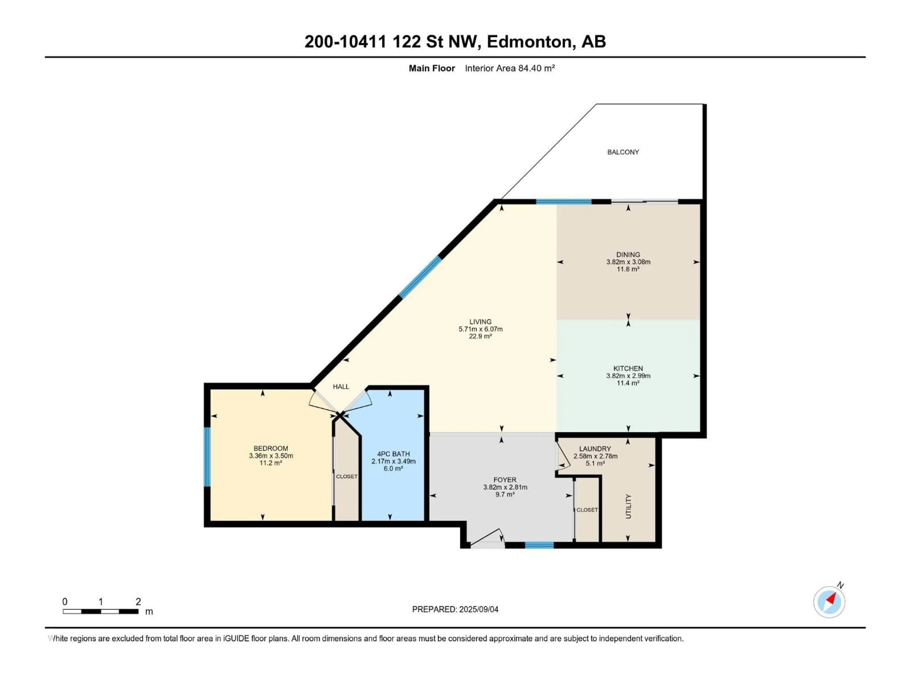 Floor plan for #200 - 10411 122 ST, Edmonton Alberta T5N4C2