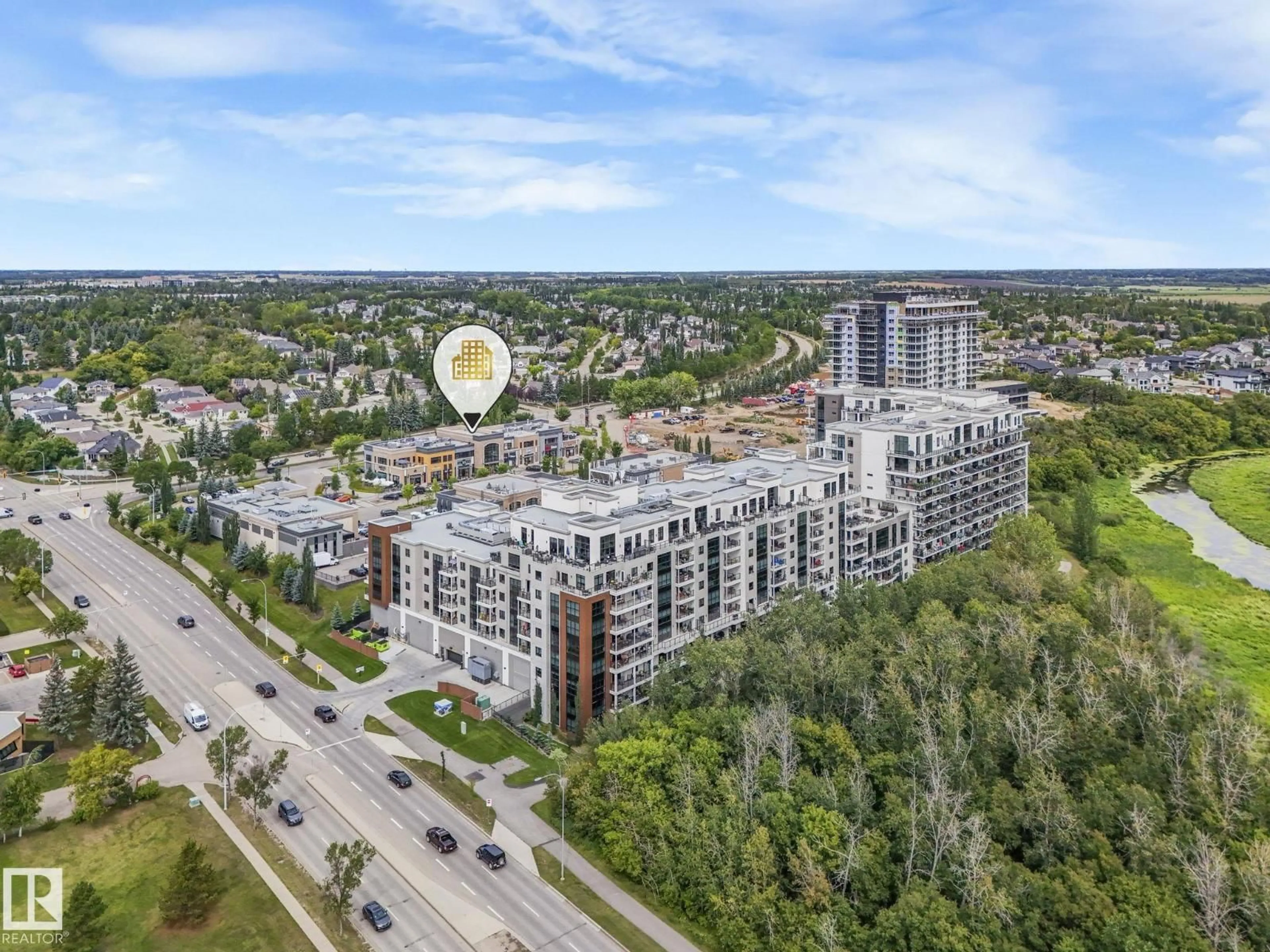 A pic from outside/outdoor area/front of a property/back of a property/a pic from drone, city buildings view from balcony for 200 - 814 BELLEROSE DR, St. Albert Alberta T8N7P7