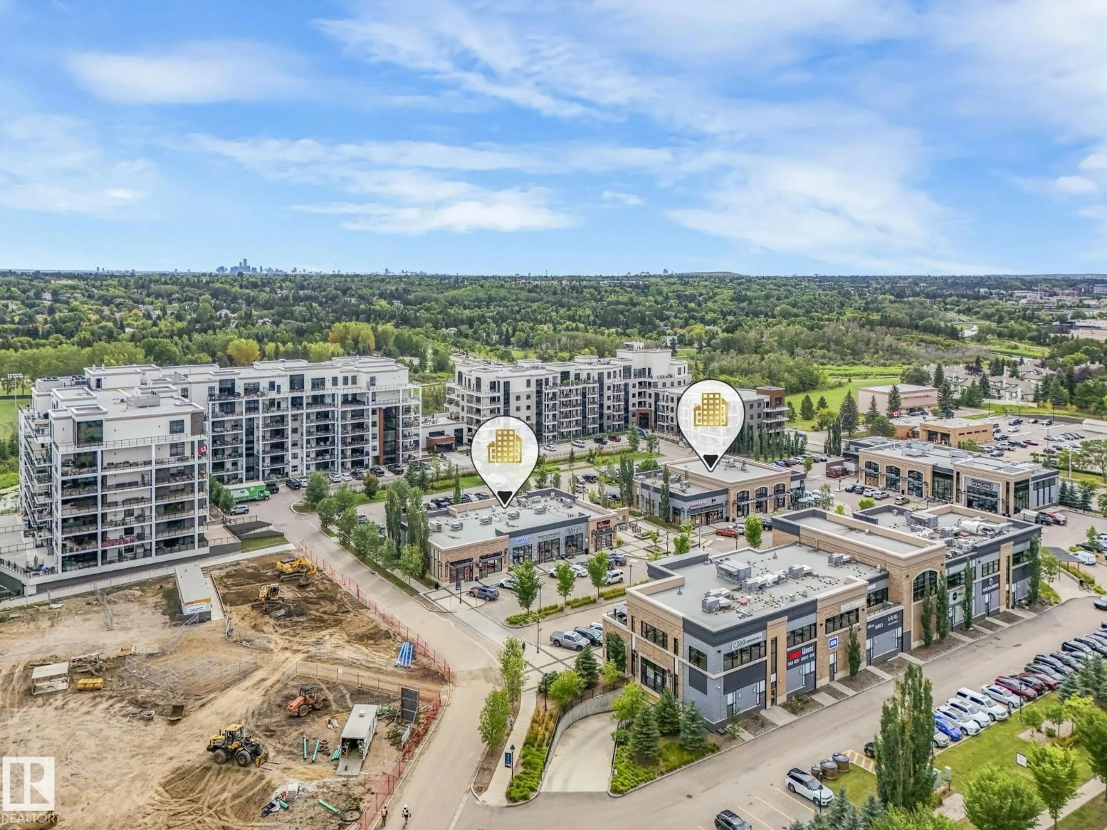 A pic from outside/outdoor area/front of a property/back of a property/a pic from drone, city buildings view from balcony for 200 - 814 BELLEROSE DR, St. Albert Alberta T8N7P7