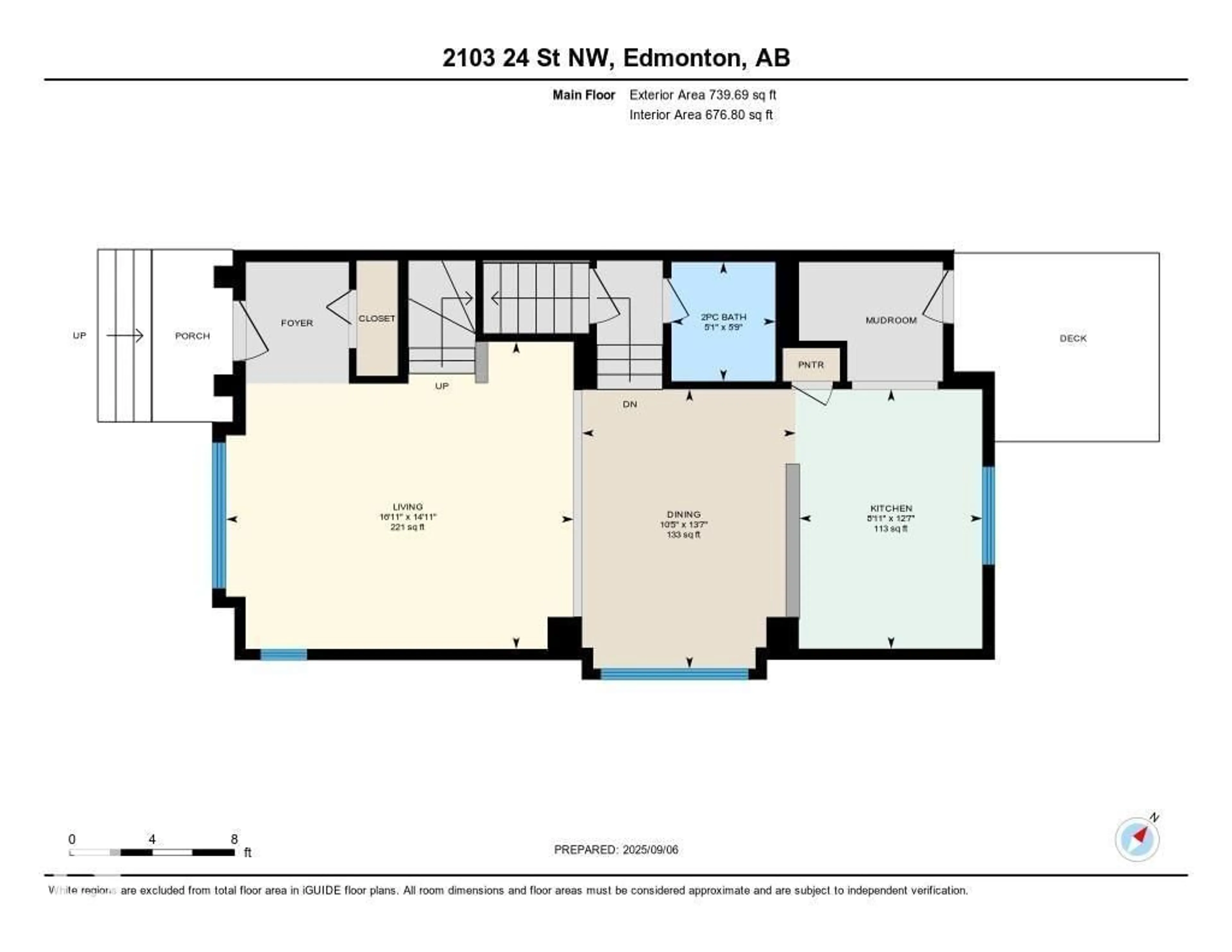 Floor plan for NW - 2103 24 ST, Edmonton Alberta T6T0Y8