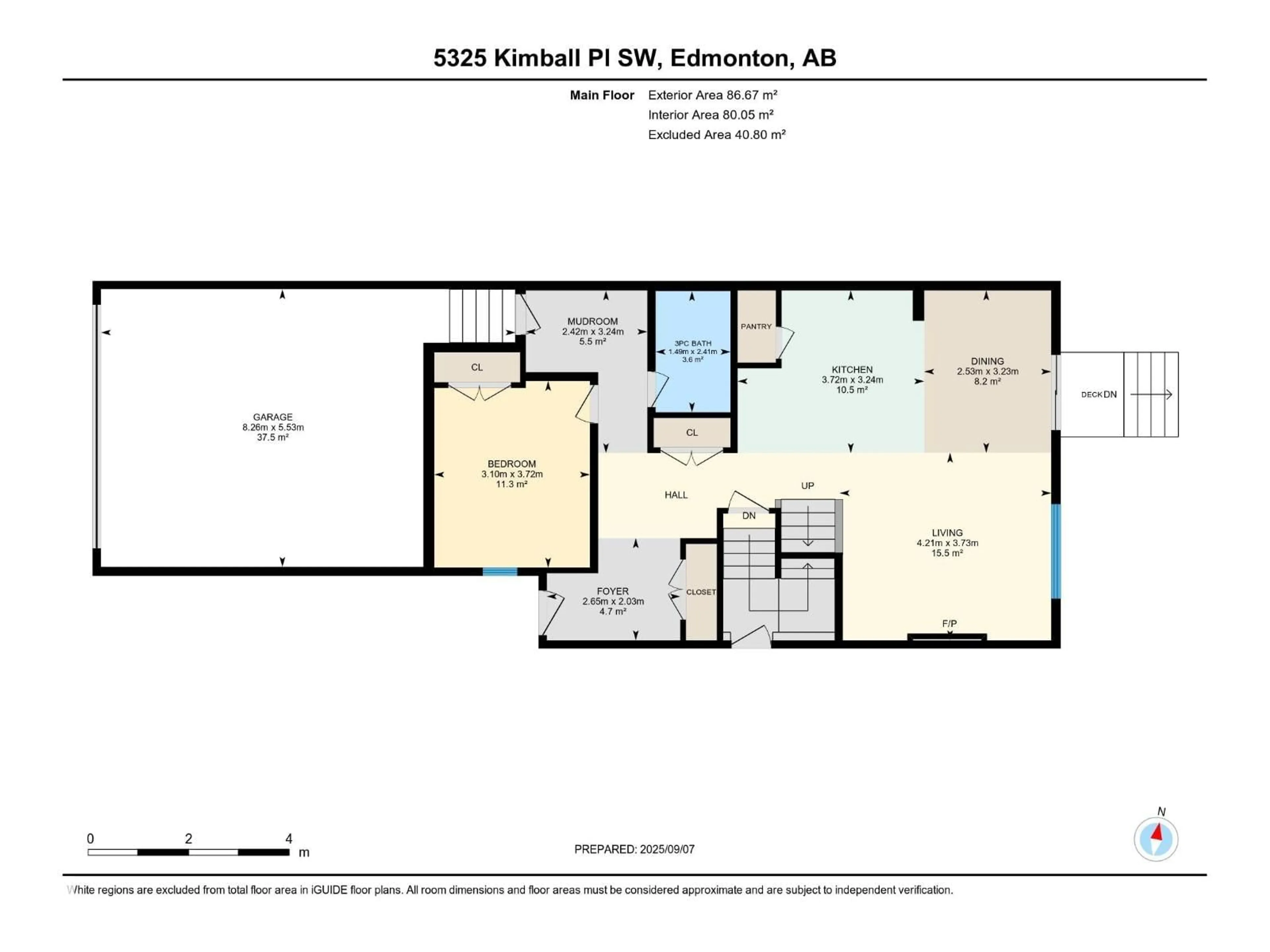 Floor plan for 5325 KIMBALL PL, Edmonton Alberta T6W5E6