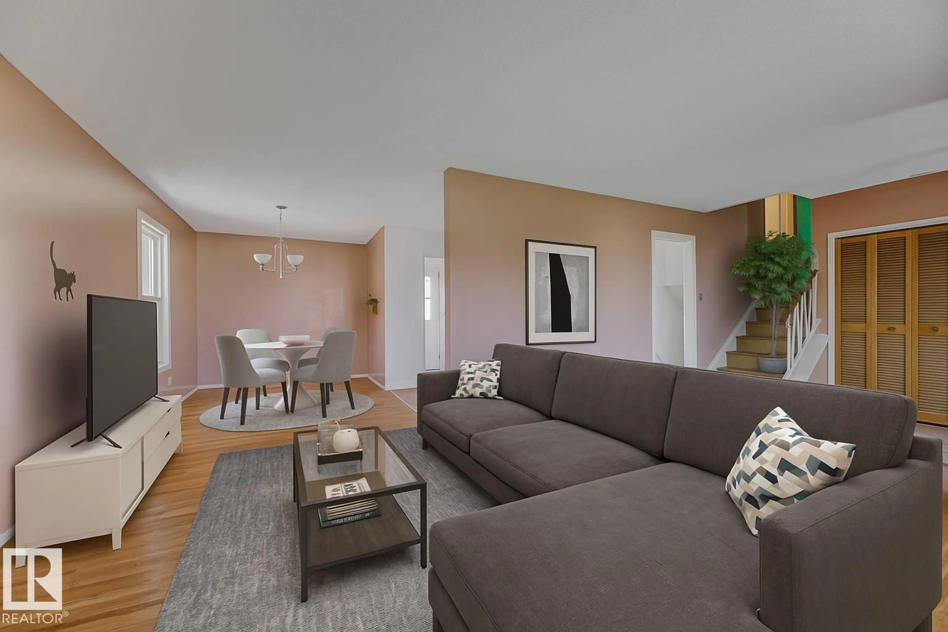 Living room with furniture, unknown for 7803 141 AV, Edmonton Alberta T5C2N4