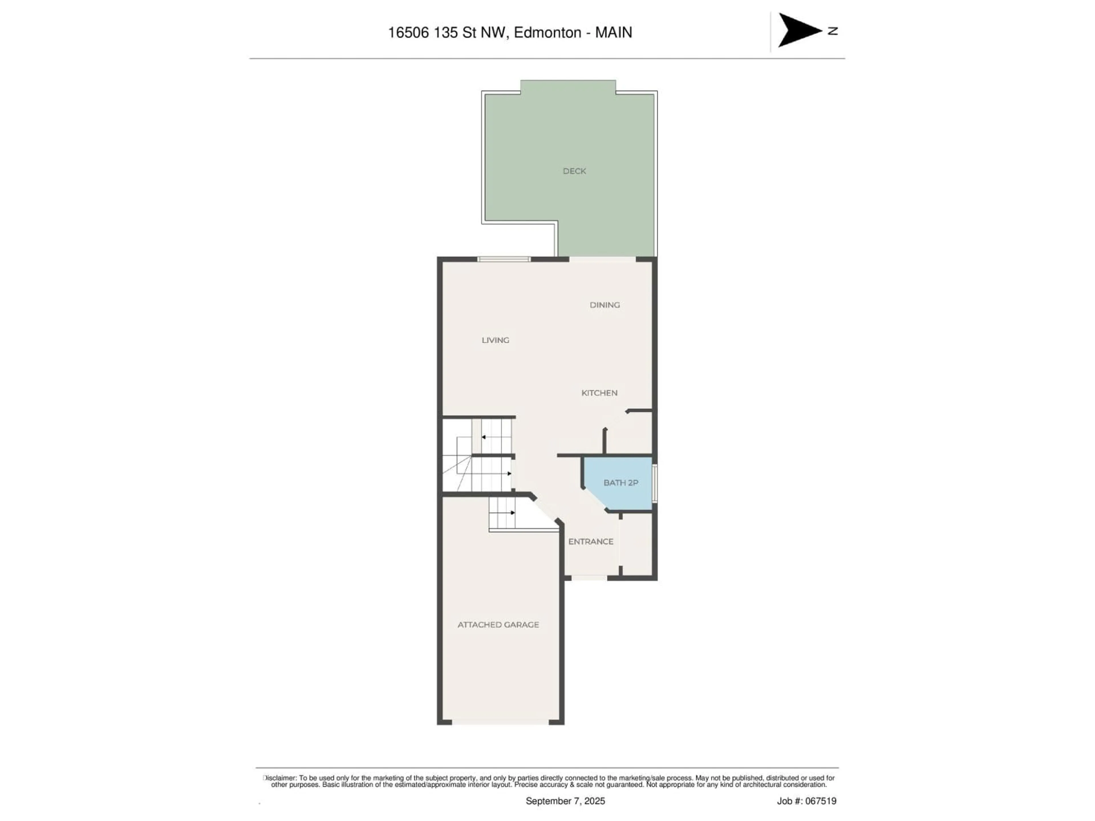 Floor plan for NW - 16506 135 ST, Edmonton Alberta T6V0G7