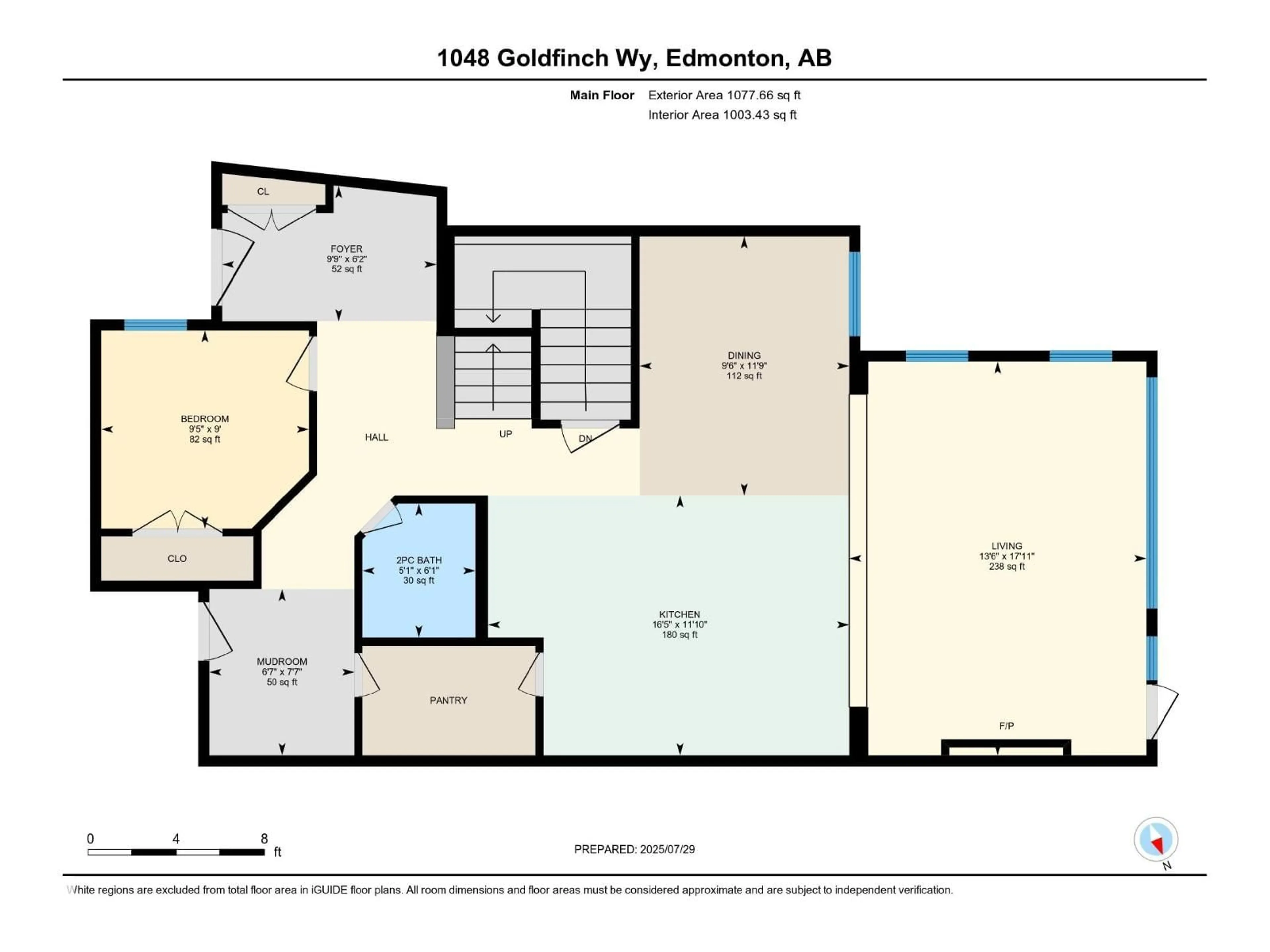 Floor plan for 1048 GOLDFINCH WY, Edmonton Alberta T5S0R2